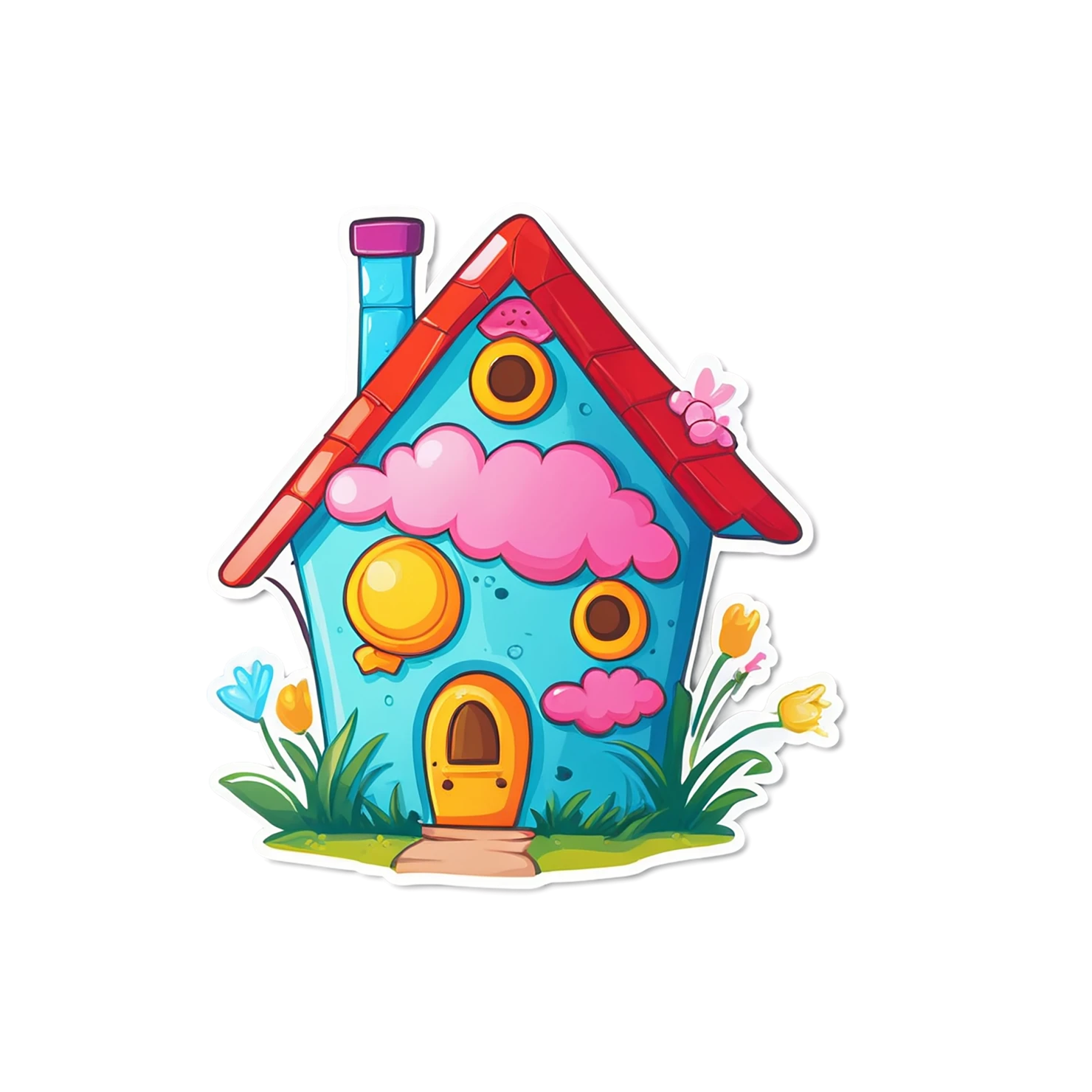 House cute sticker isolated on transparent background #18798