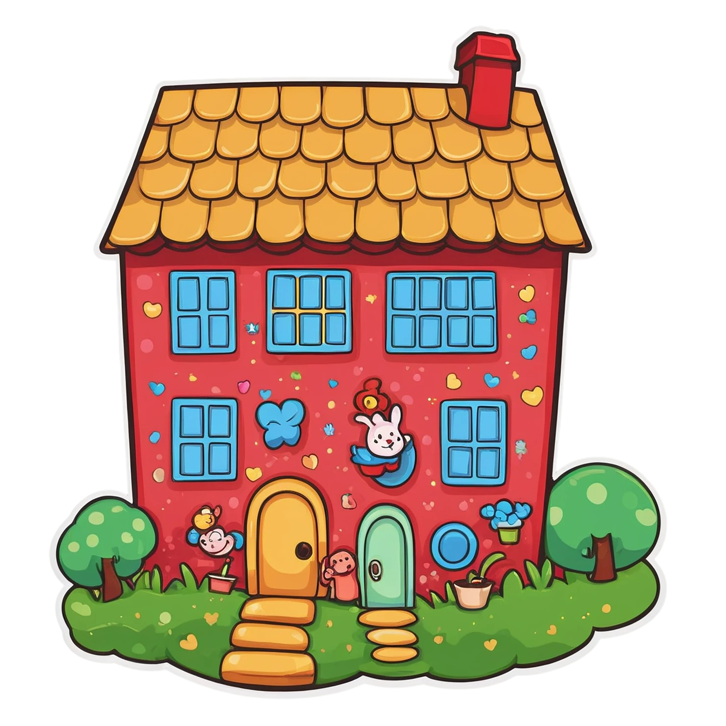 House cute sticker isolated on transparent background #18799