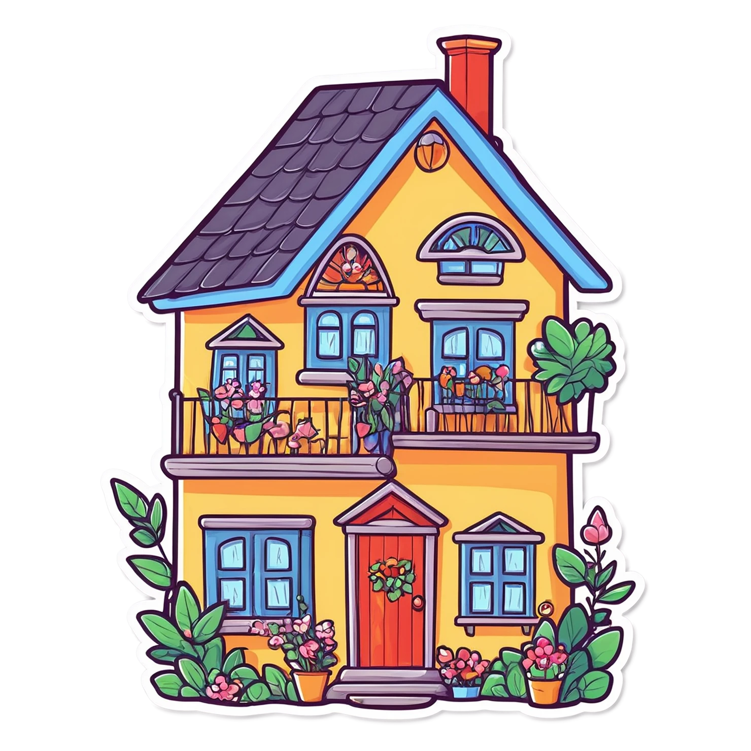 House cute sticker isolated on transparent background #18802