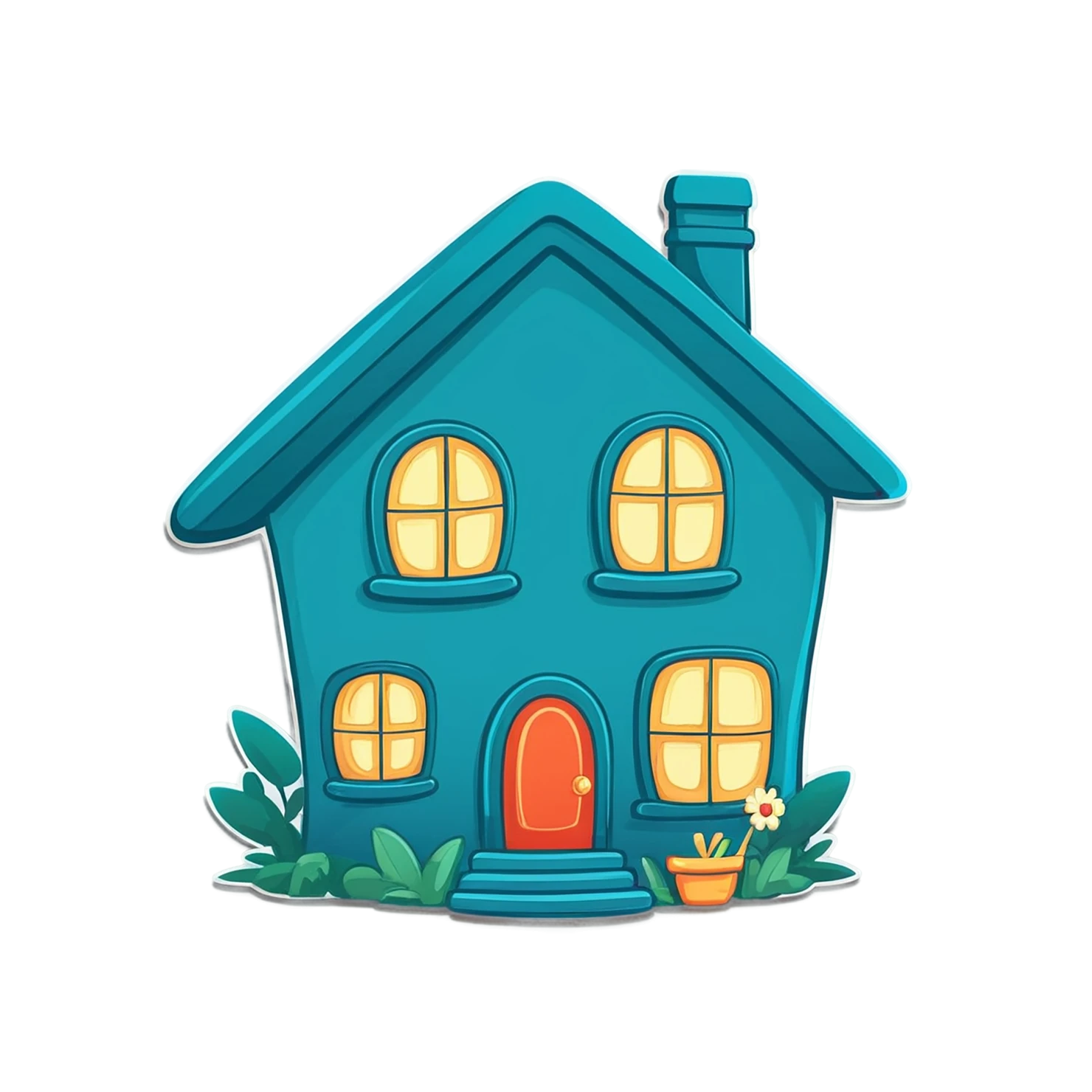 House cute sticker isolated on transparent background #18806