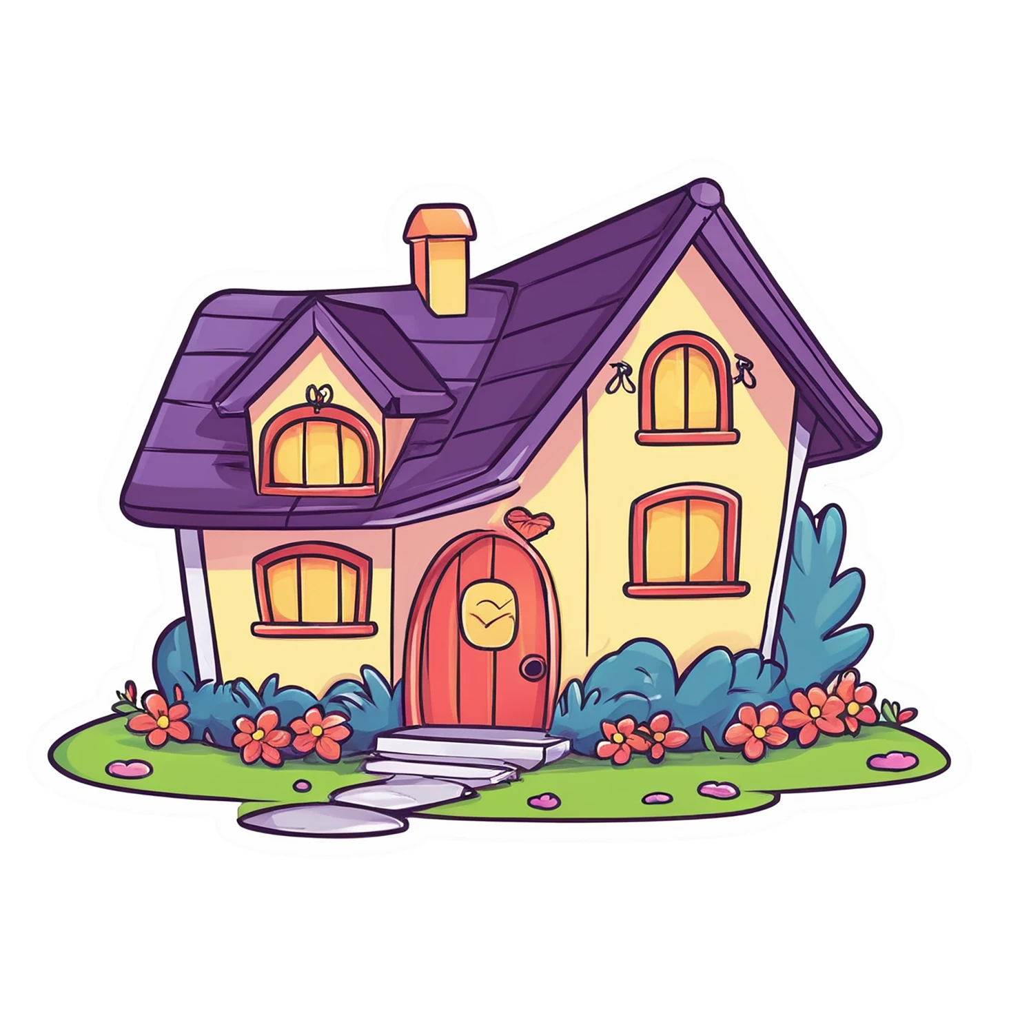 House cute sticker isolated on transparent background #18814