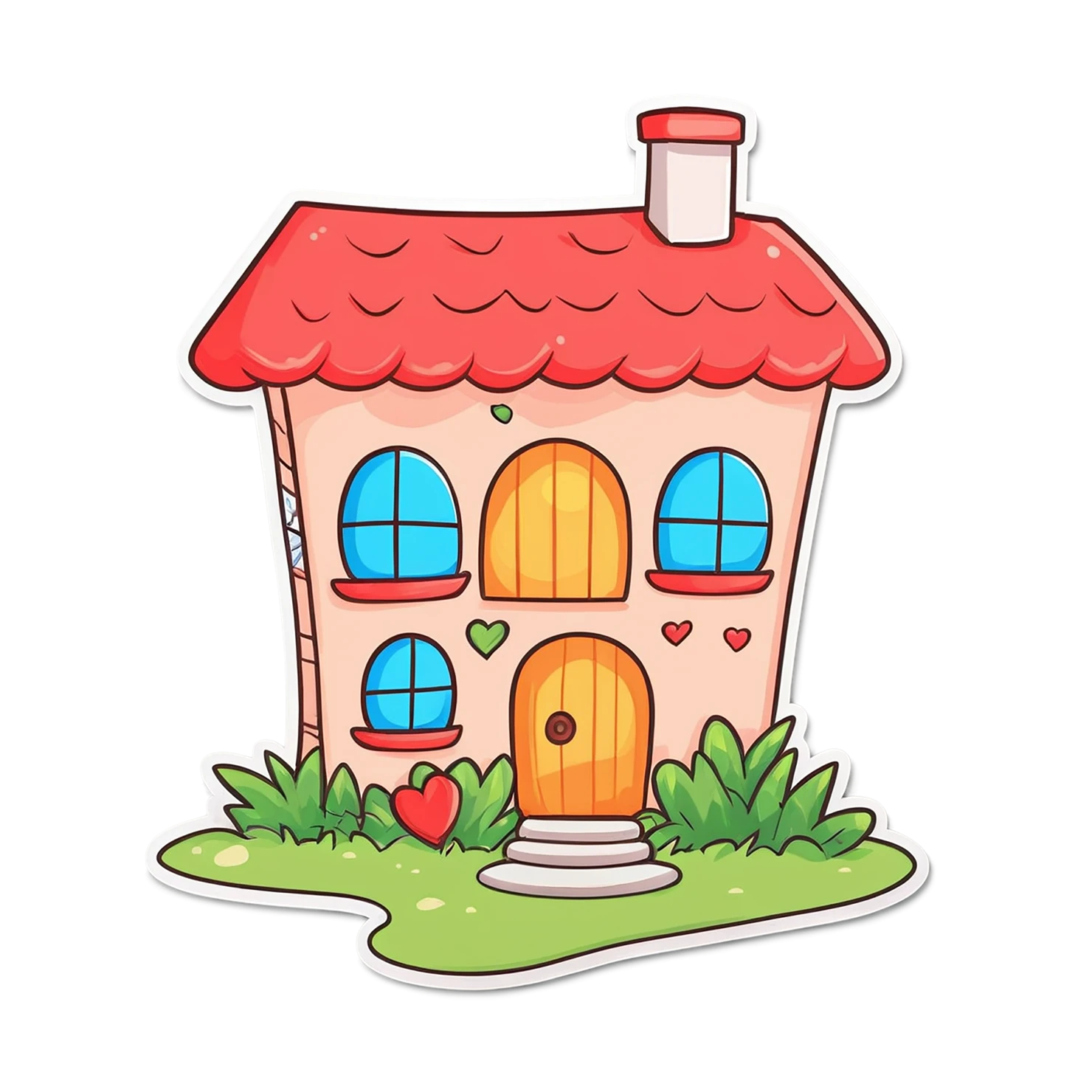 House cute sticker isolated on transparent background #18830