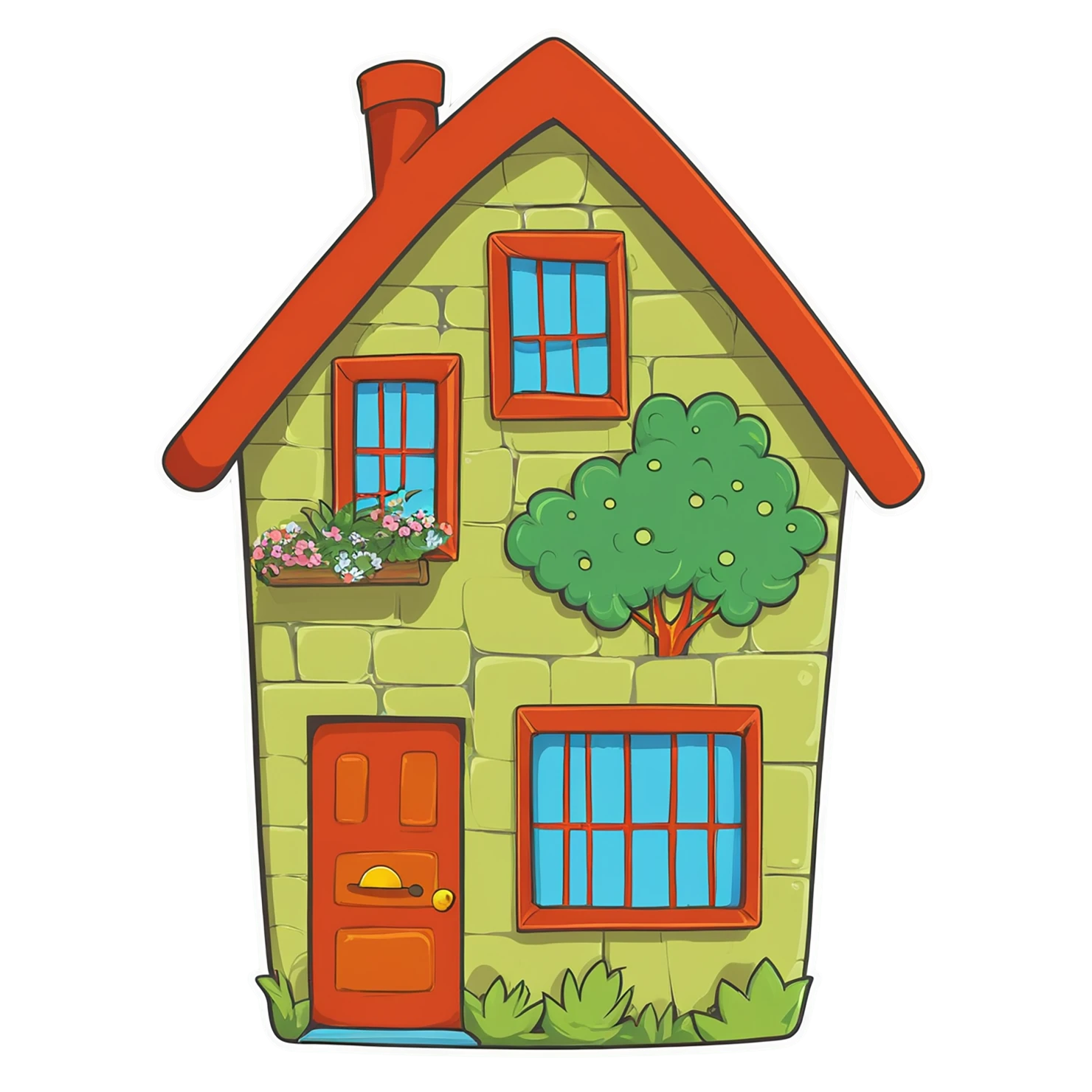 House cute sticker isolated on transparent background #18835
