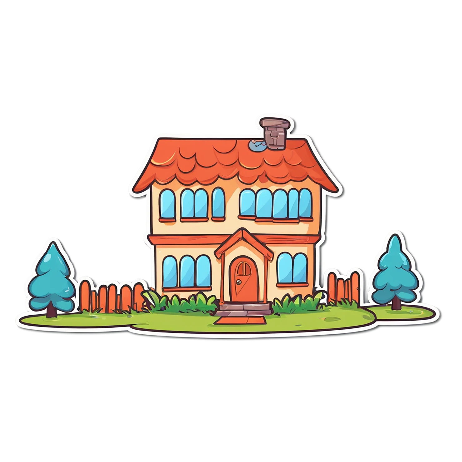 House cute sticker isolated on transparent background #18836