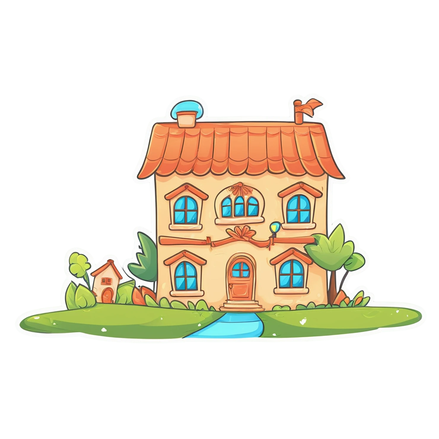 House cute sticker isolated on transparent background #18846