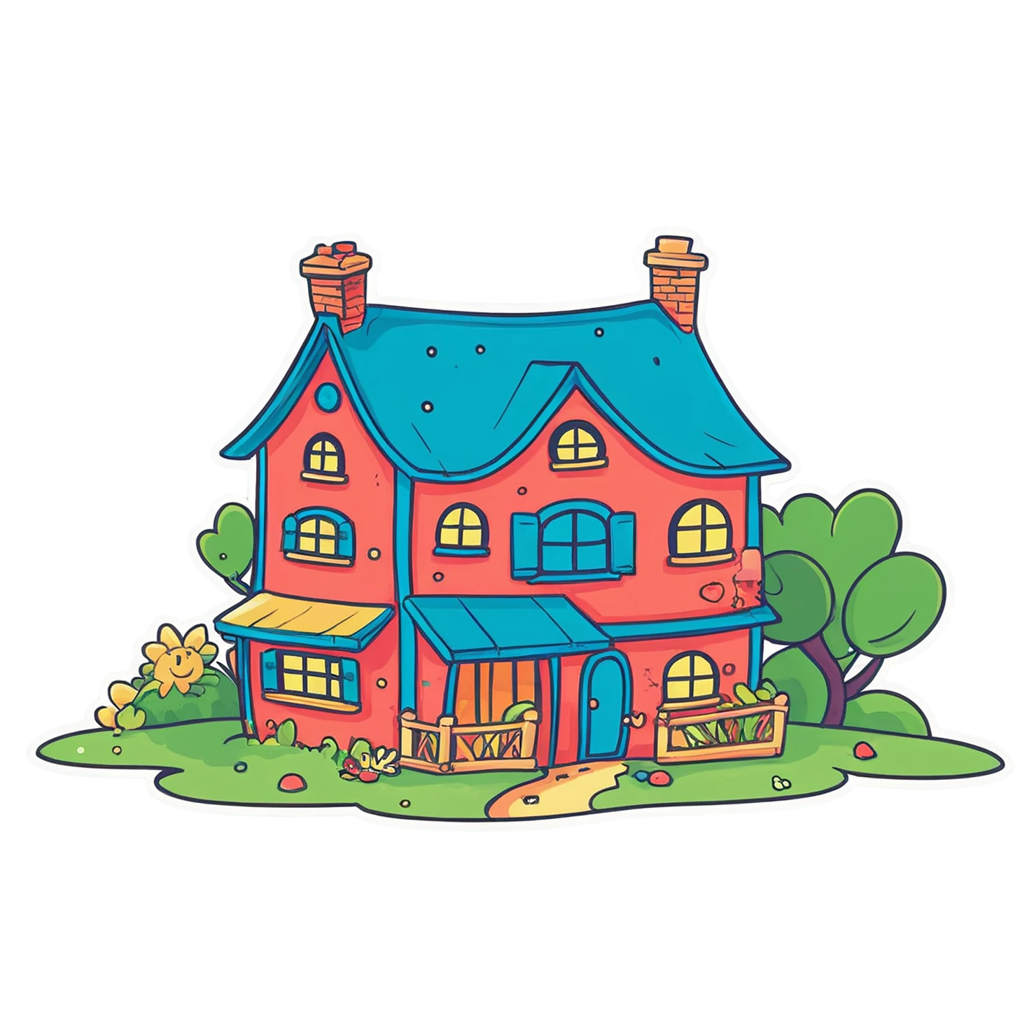 House cute sticker isolated on transparent background #18855
