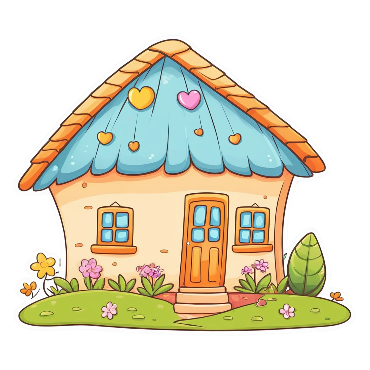 House cute sticker isolated on transparent background #18857