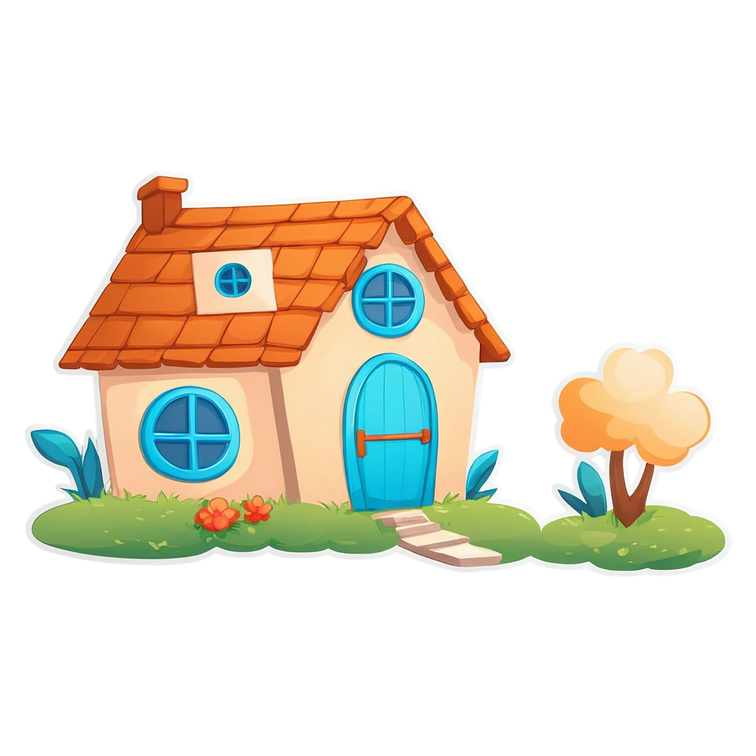 House cute sticker isolated on transparent background #18875