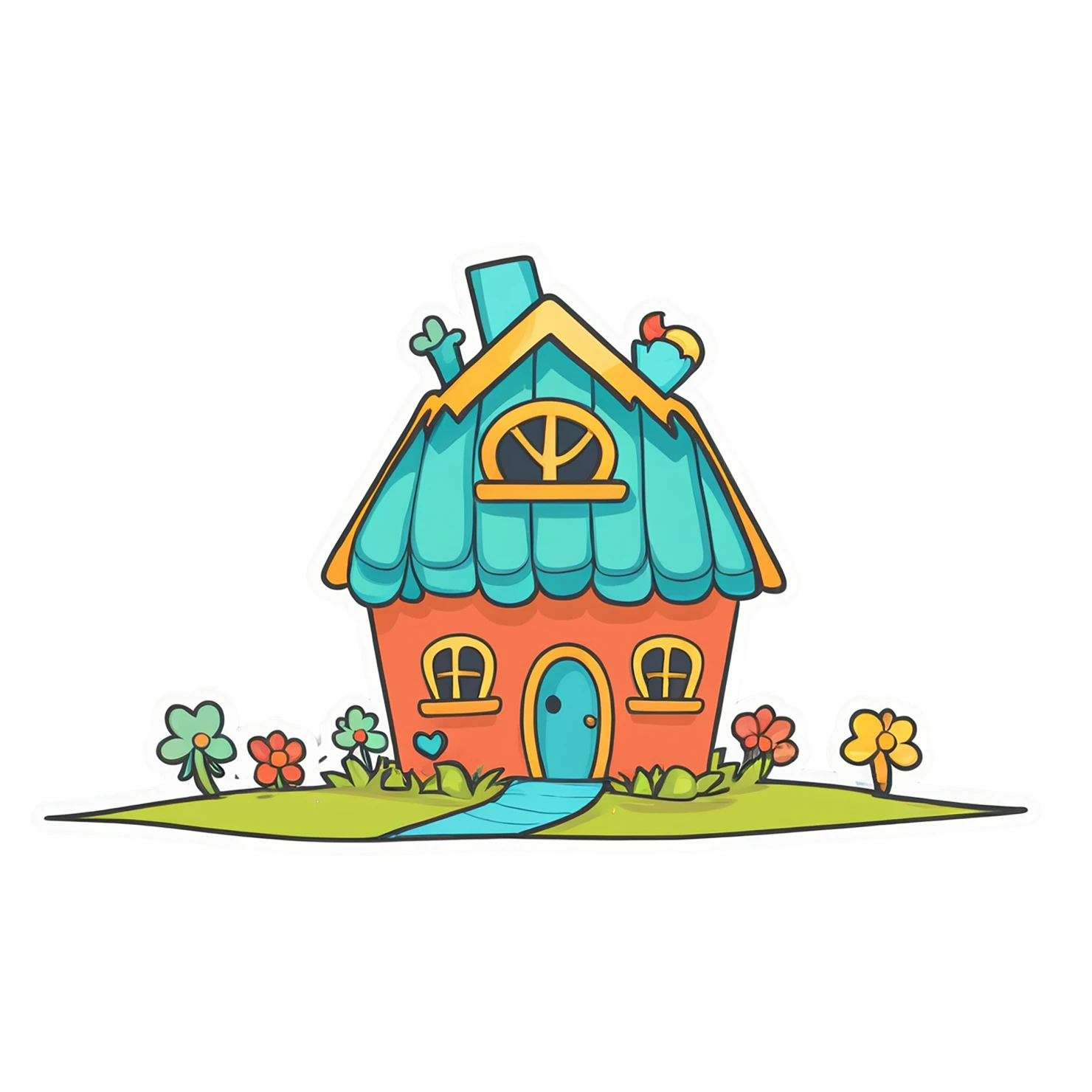 House cute sticker isolated on transparent background #18879