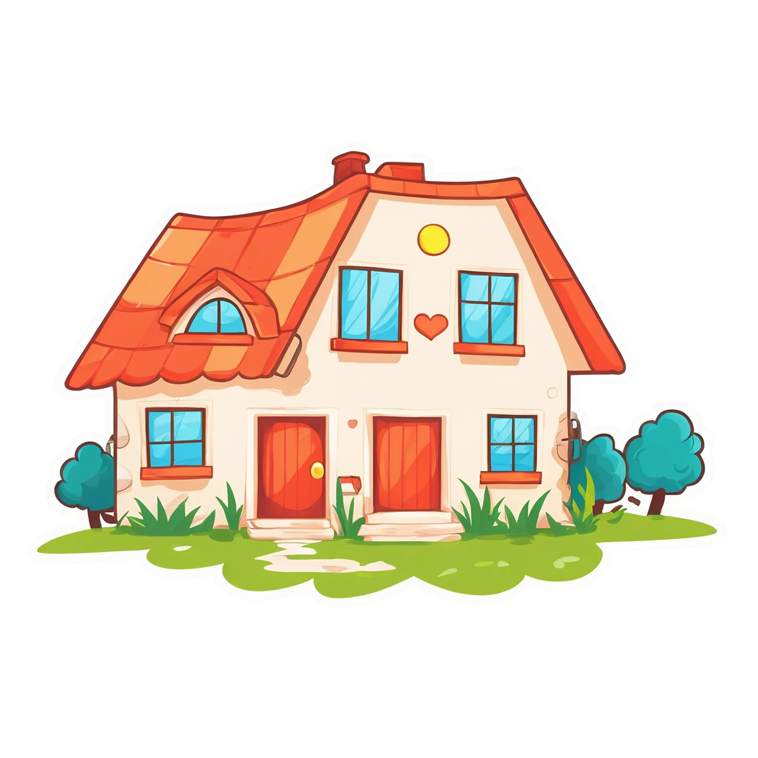 House cute sticker isolated on transparent background #18884
