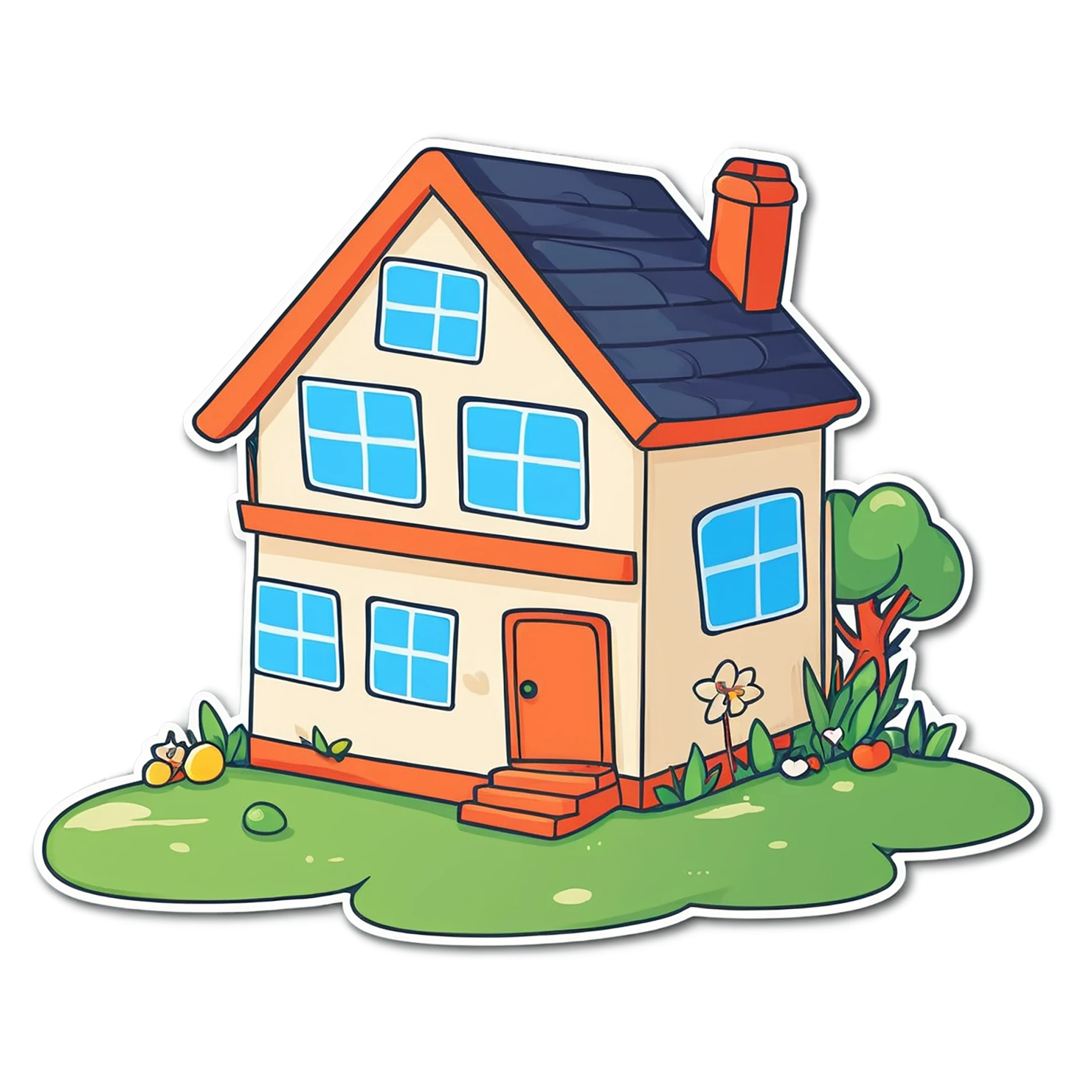 House cute sticker isolated on transparent background #18886