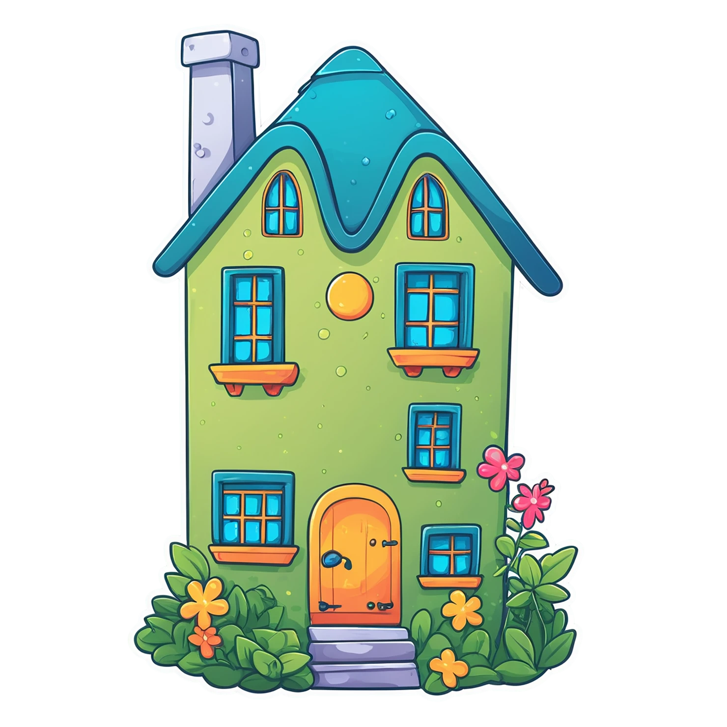 House cute sticker isolated on transparent background #18894