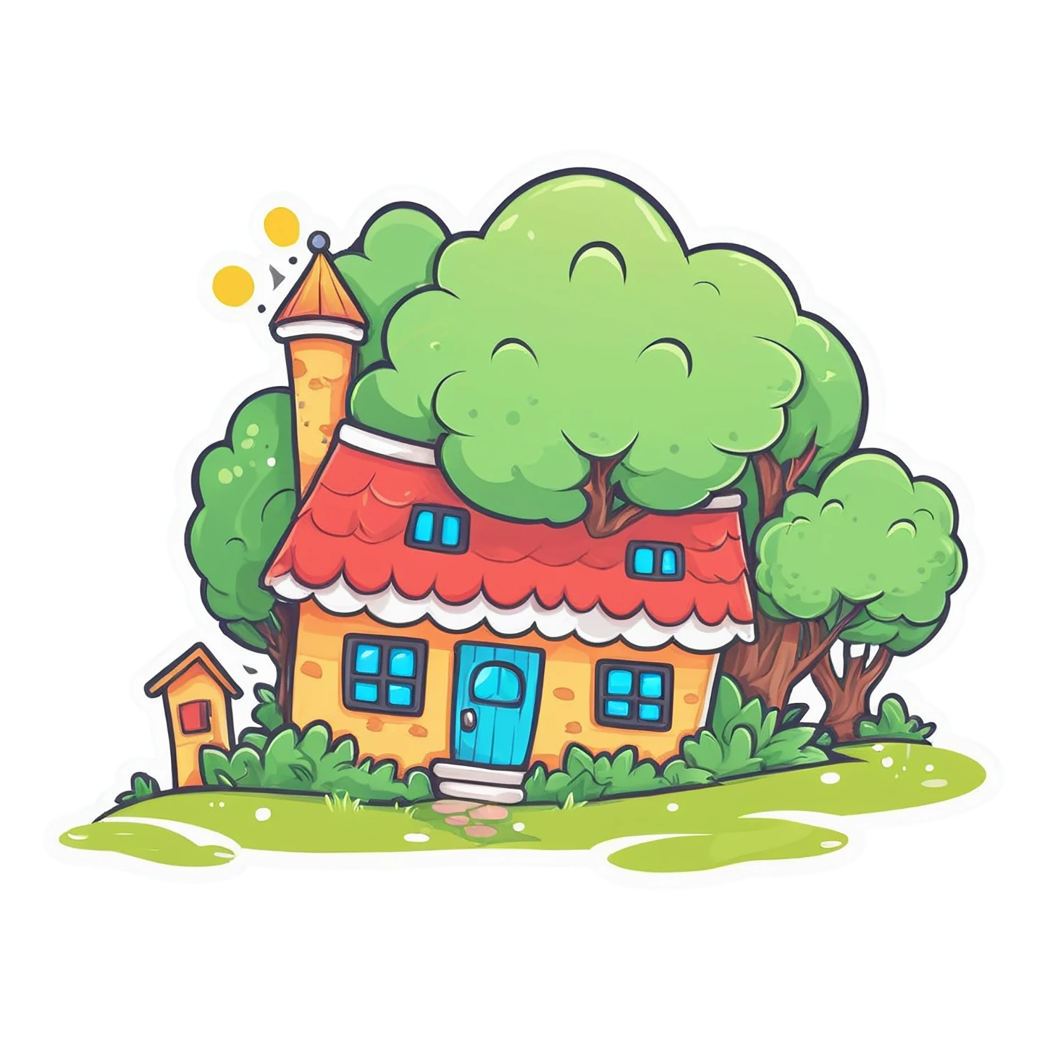 House cute sticker isolated on transparent background #18904