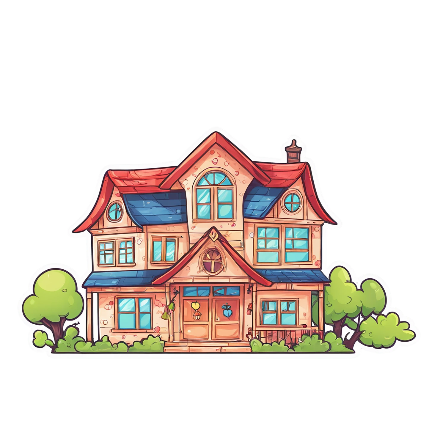 House cute sticker isolated on transparent background #18909