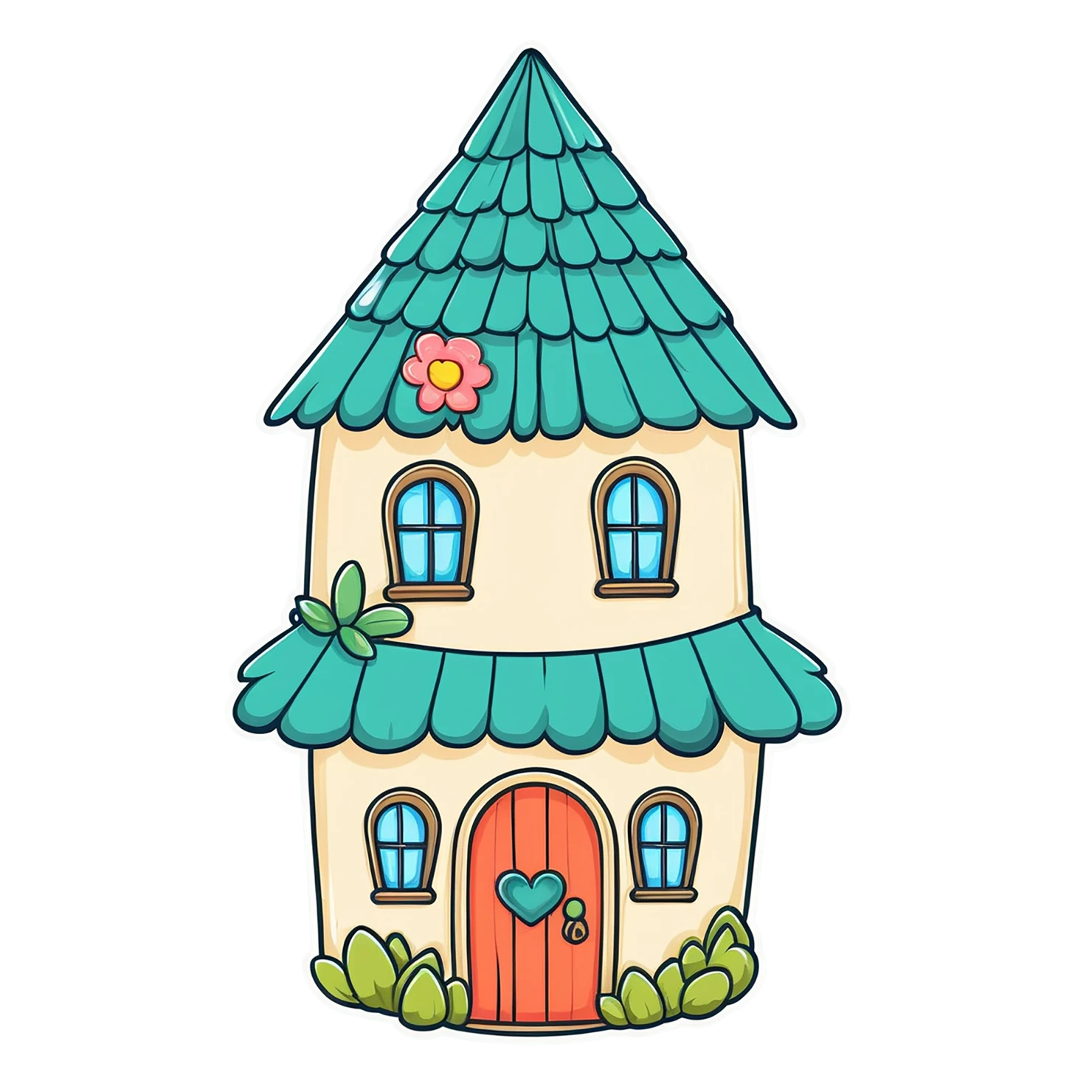 House cute sticker isolated on transparent background #18916