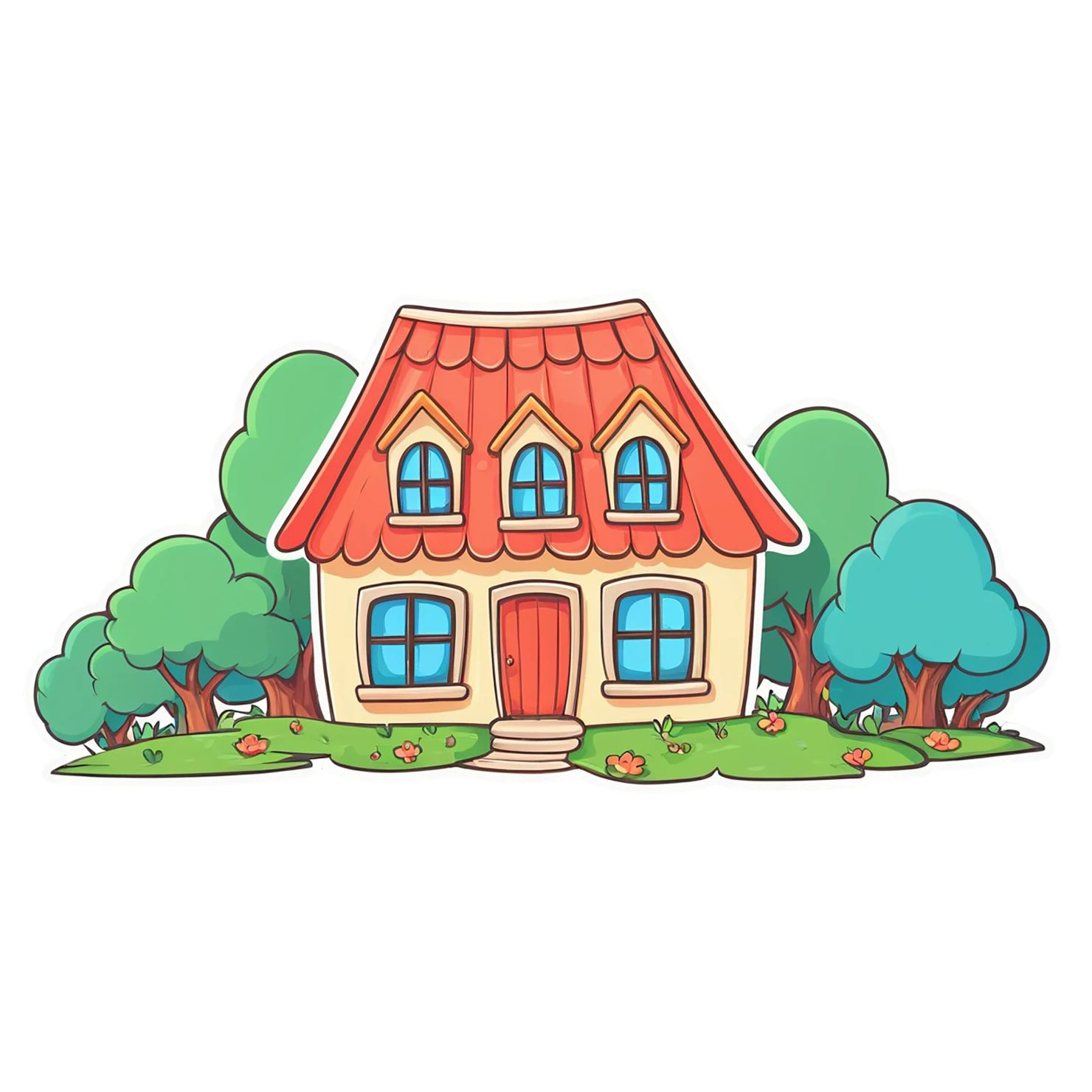 House cute sticker isolated on transparent background #18917