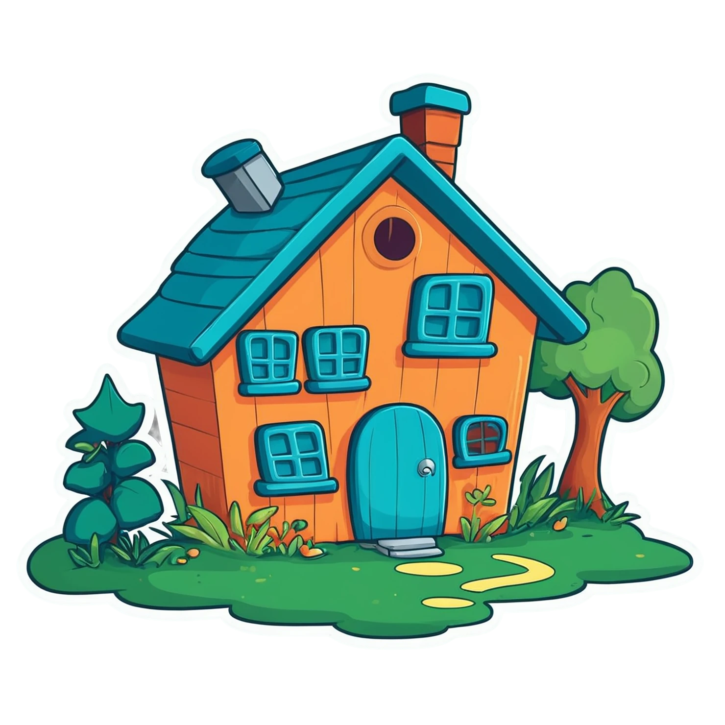 House cute sticker isolated on transparent background #18927