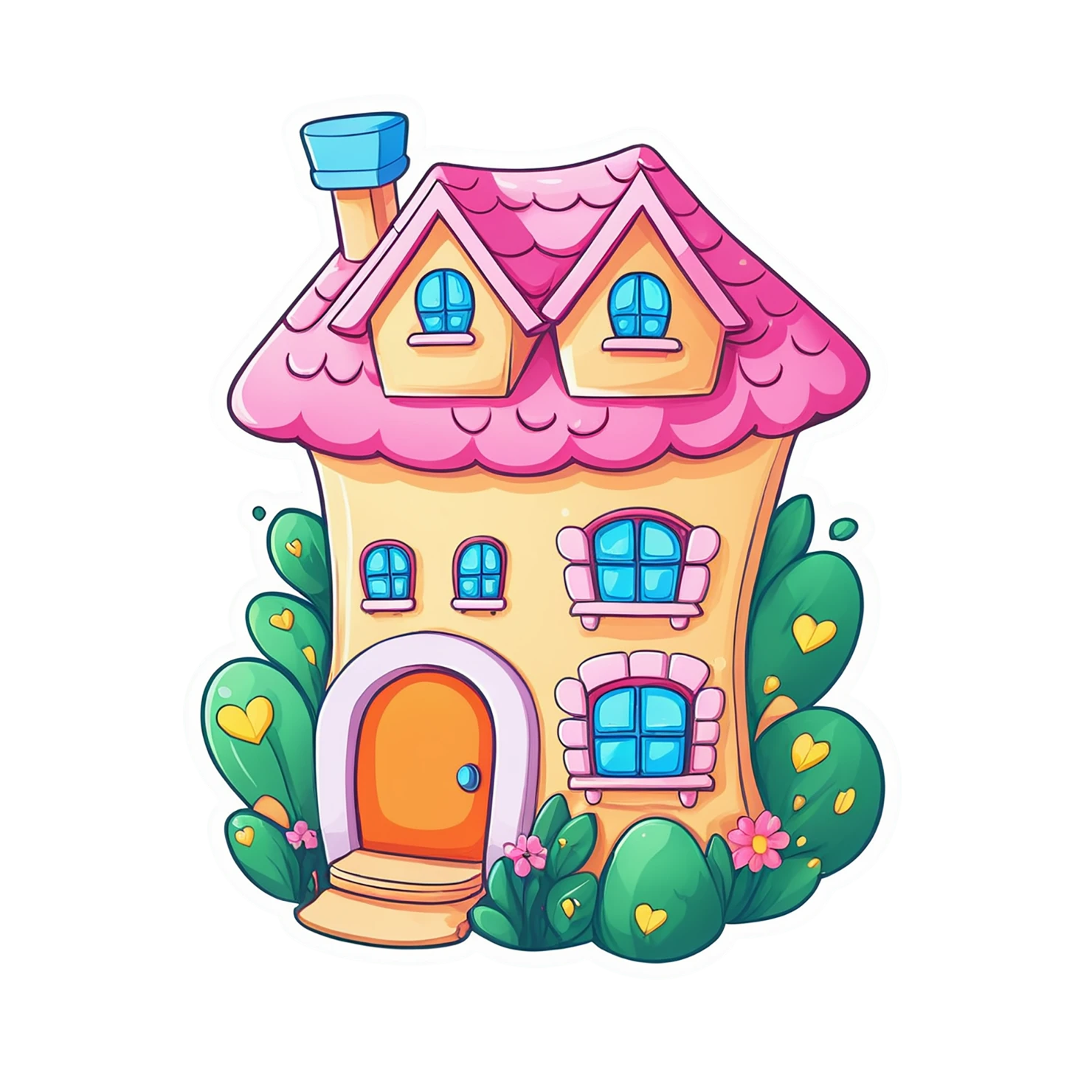 House cute sticker isolated on transparent background #18932