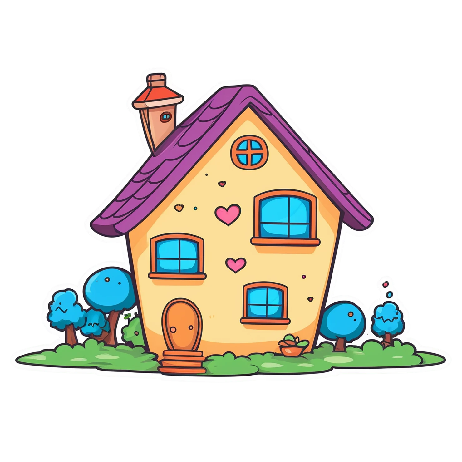 House cute sticker isolated on transparent background #18937
