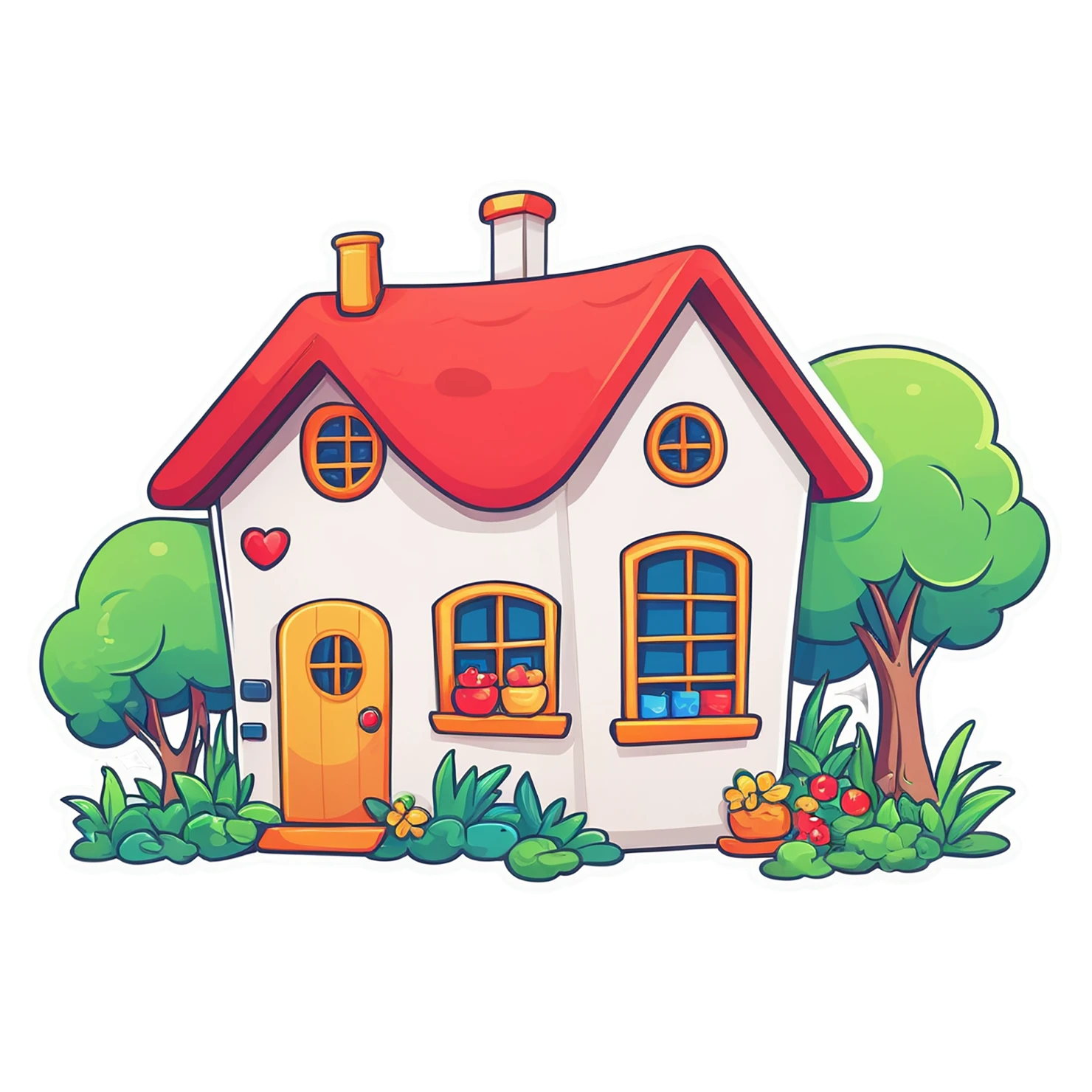 House cute sticker isolated on transparent background #18938