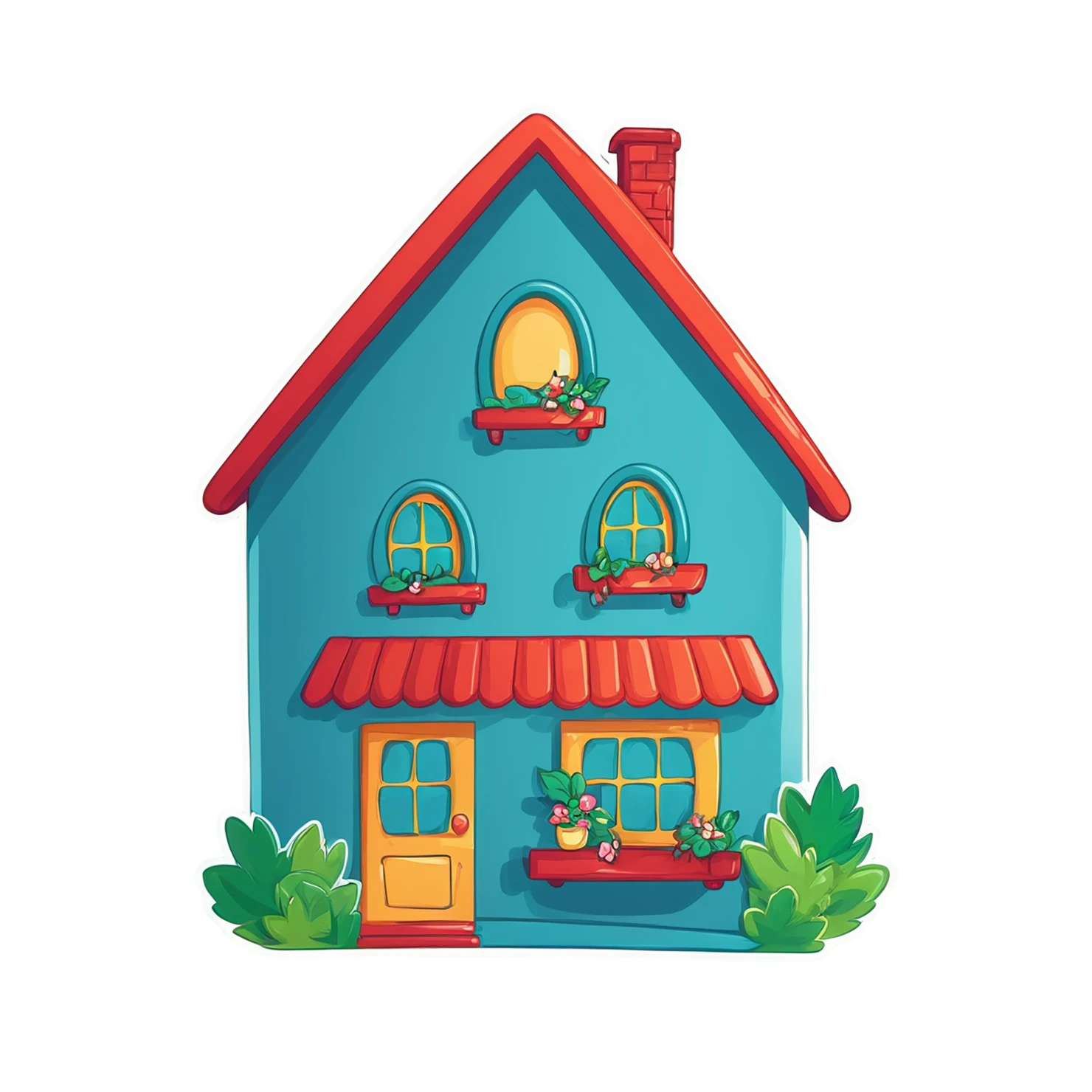 House cute sticker isolated on transparent background #18939