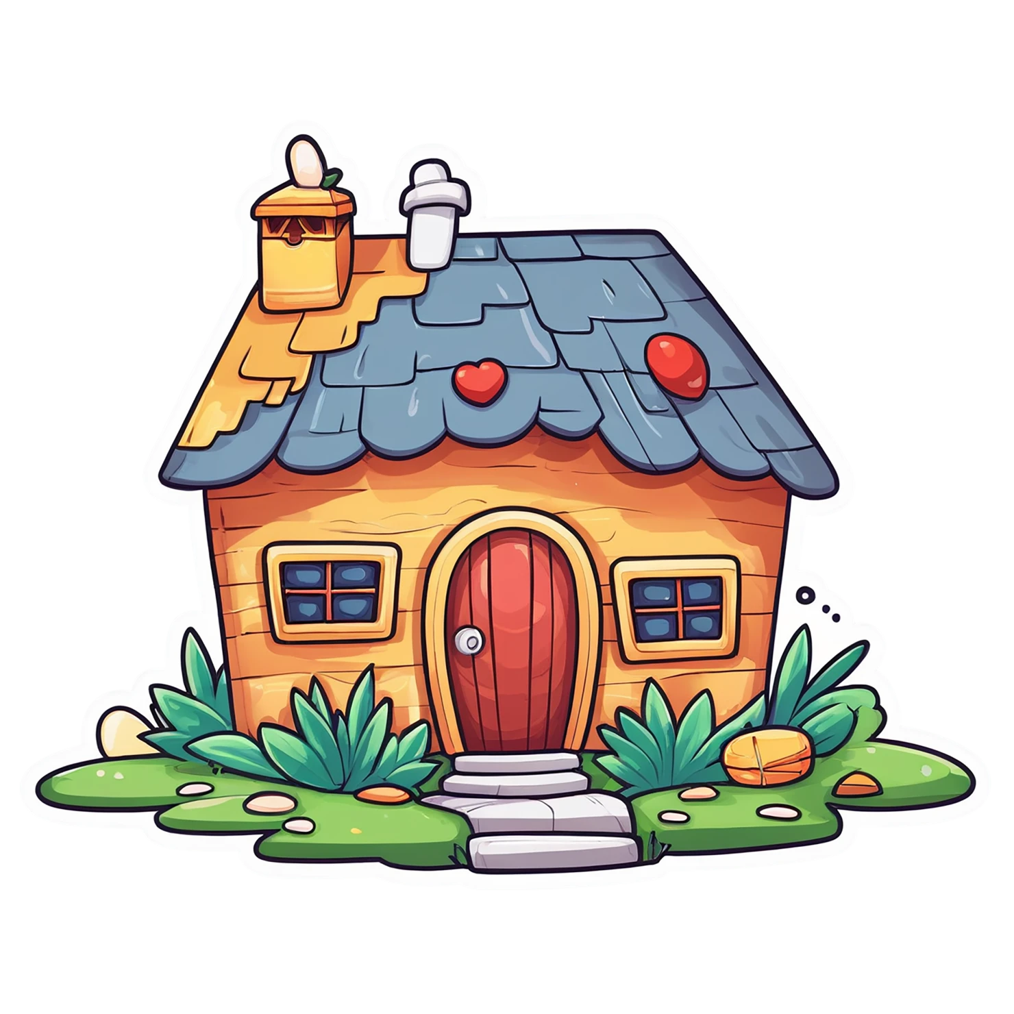 House cute sticker isolated on transparent background #18944