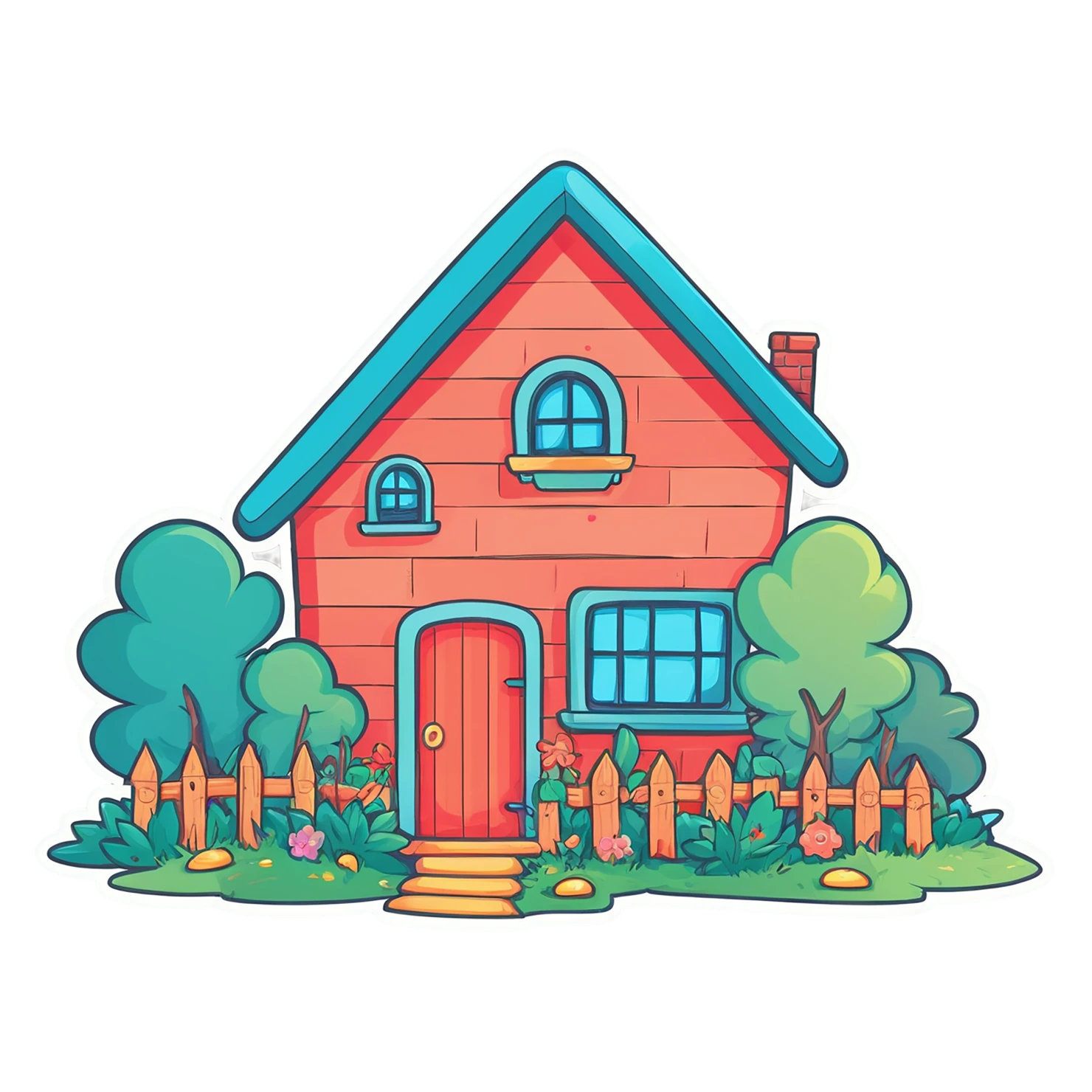 House cute sticker isolated on transparent background #18947