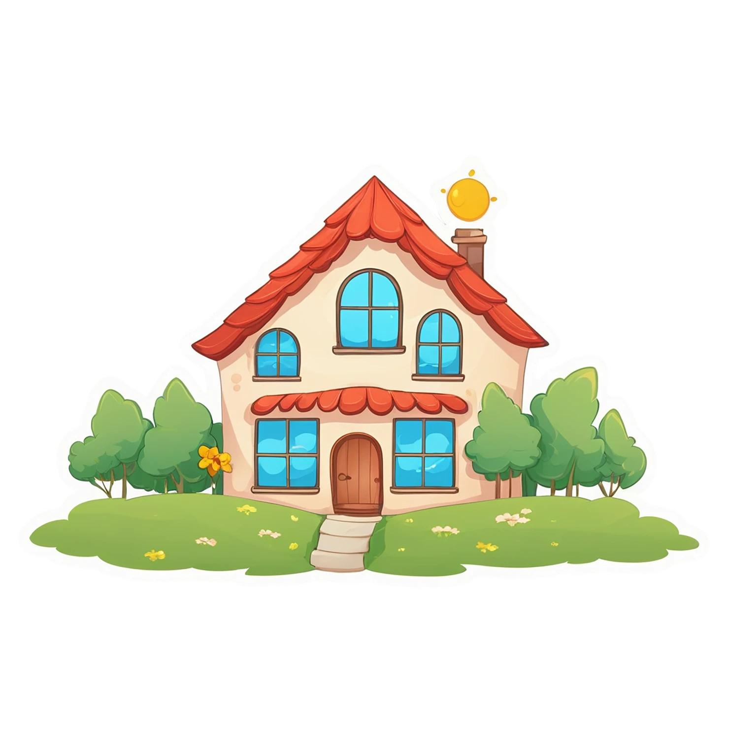 House cute sticker isolated on transparent background #18954