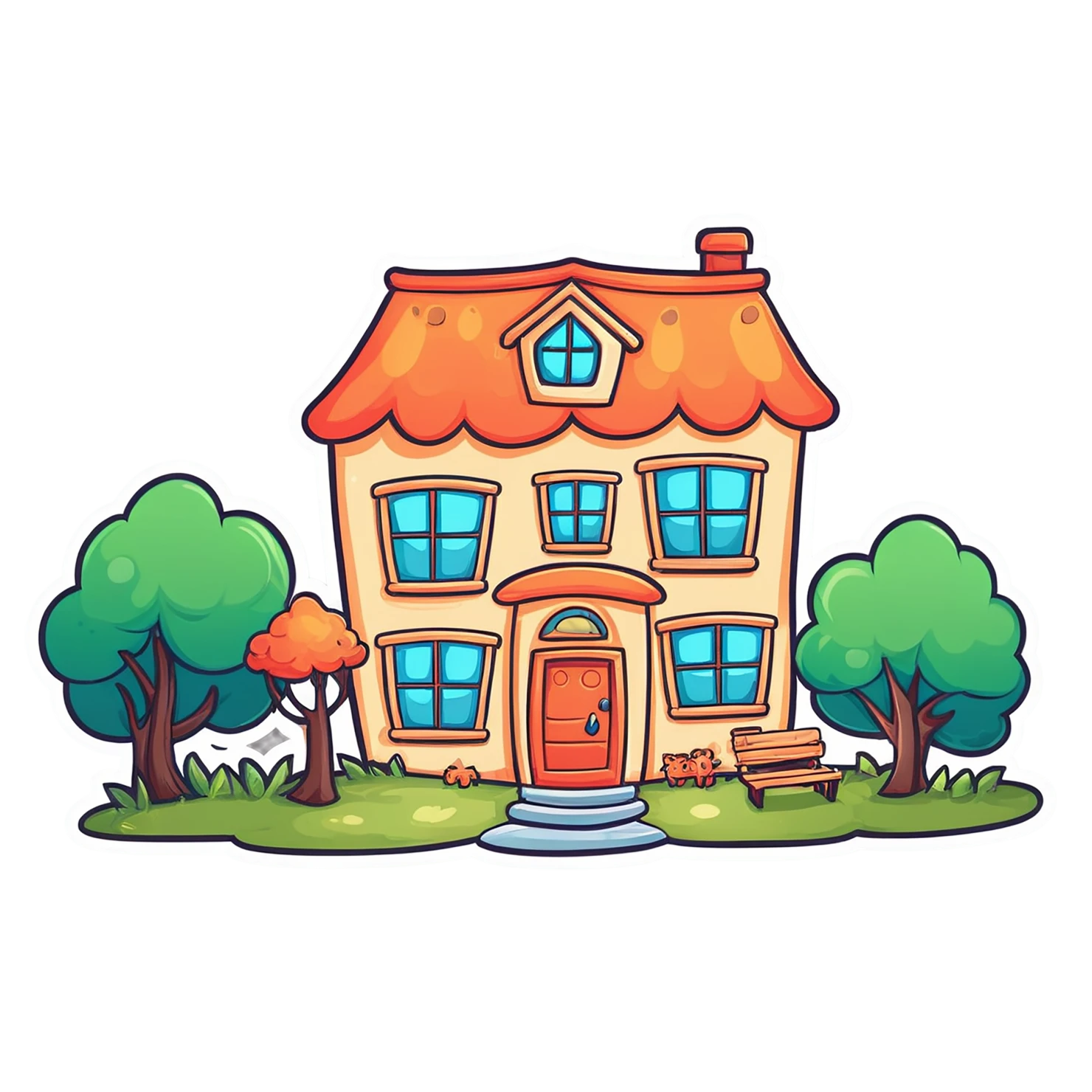 House cute sticker isolated on transparent background #18967