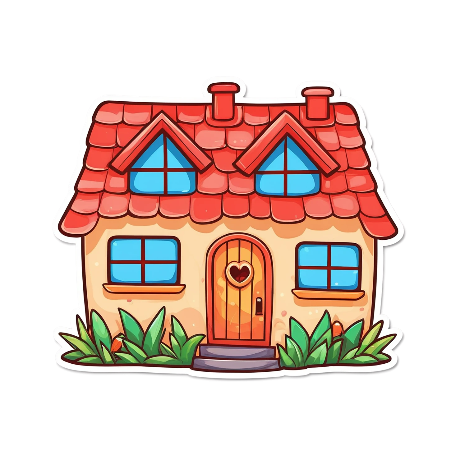 House cute sticker isolated on transparent background #18973