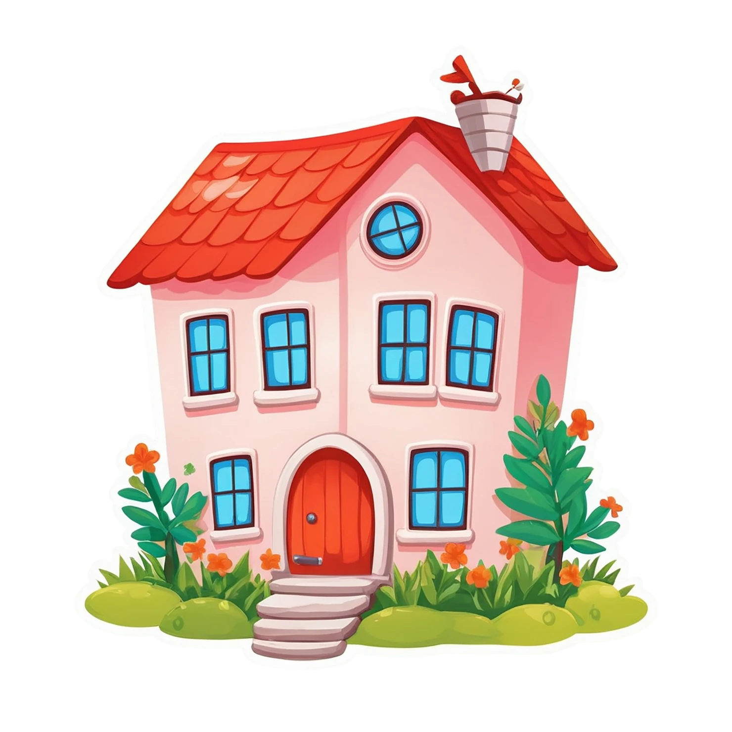 House cute sticker isolated on transparent background #18981