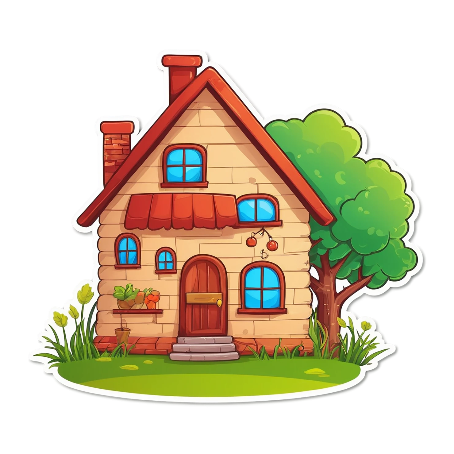 House cute sticker isolated on transparent background #18984