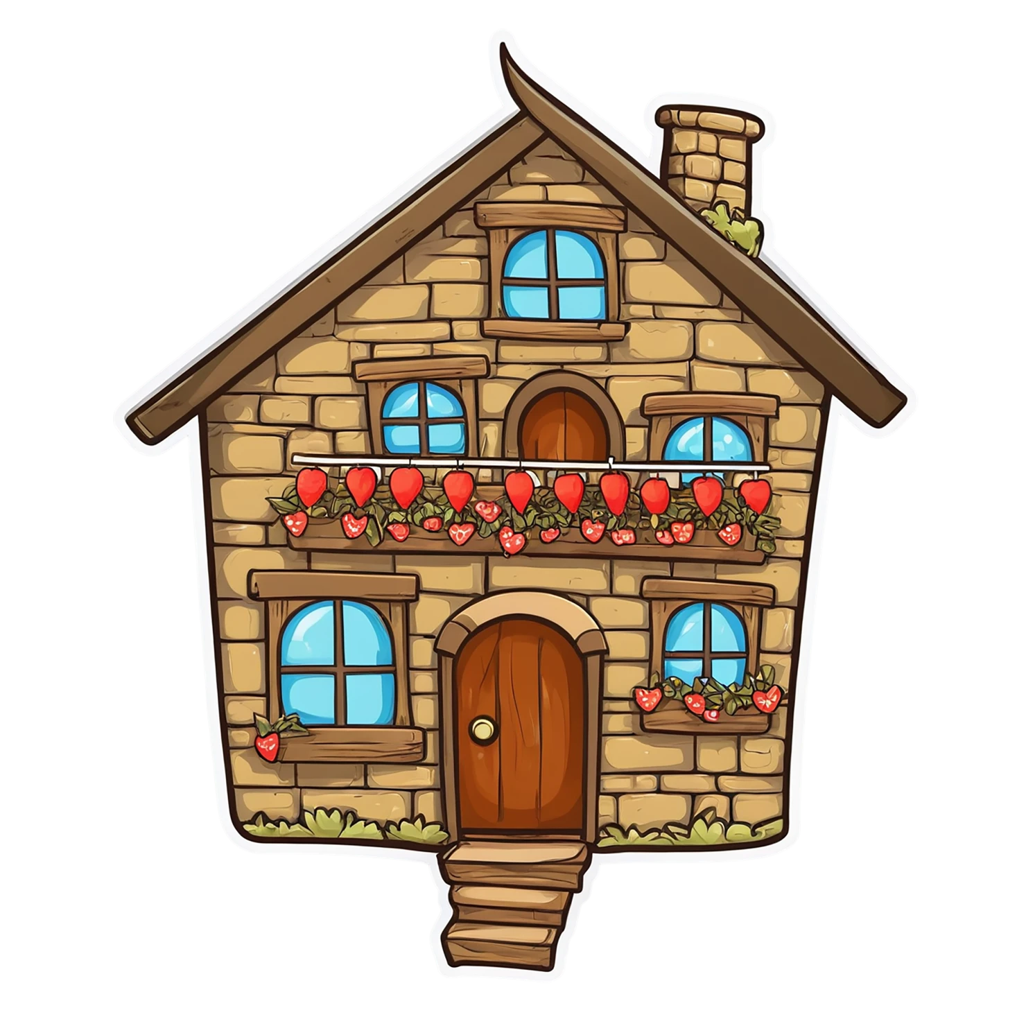 House cute sticker isolated on transparent background #18985