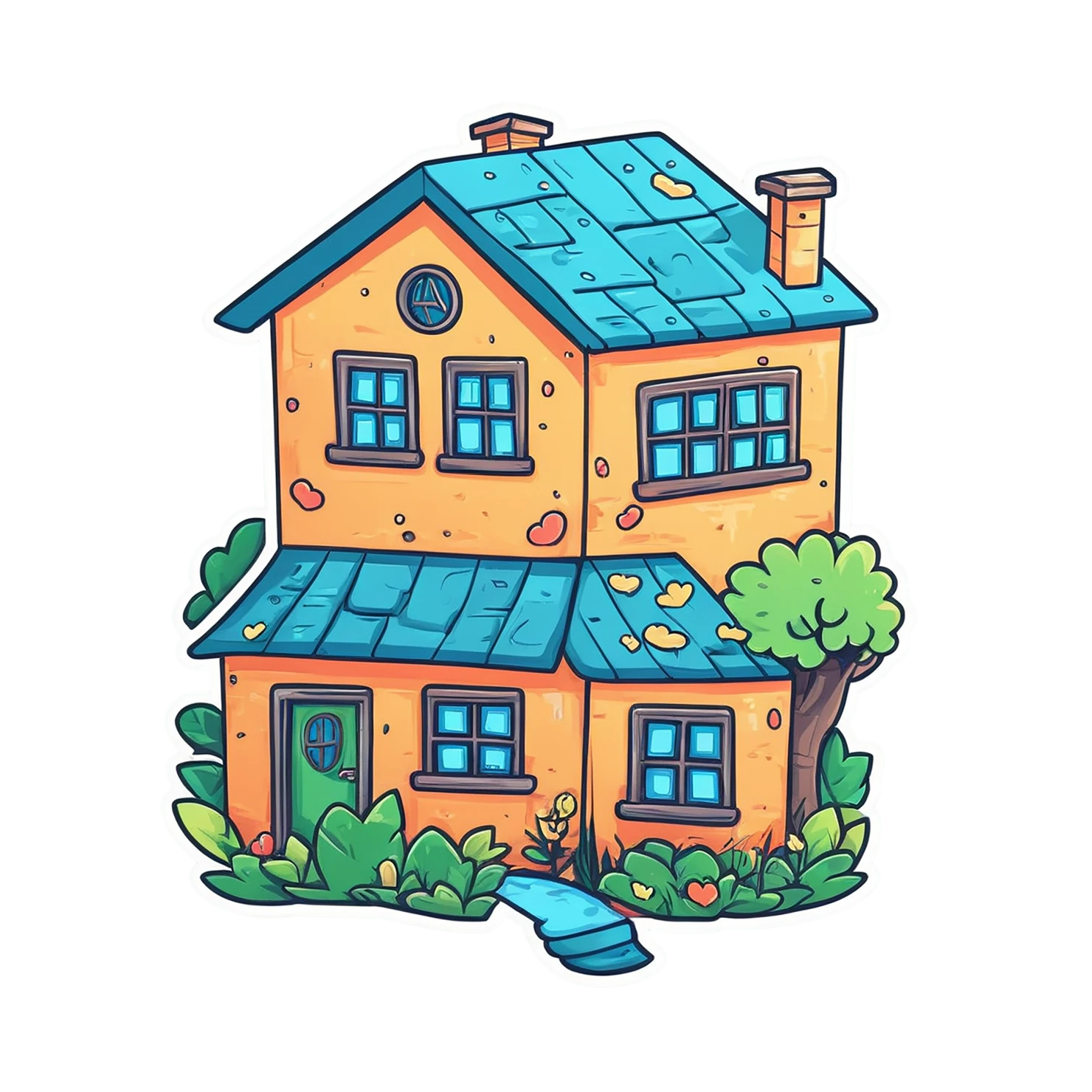 House cute sticker isolated on transparent background #18987