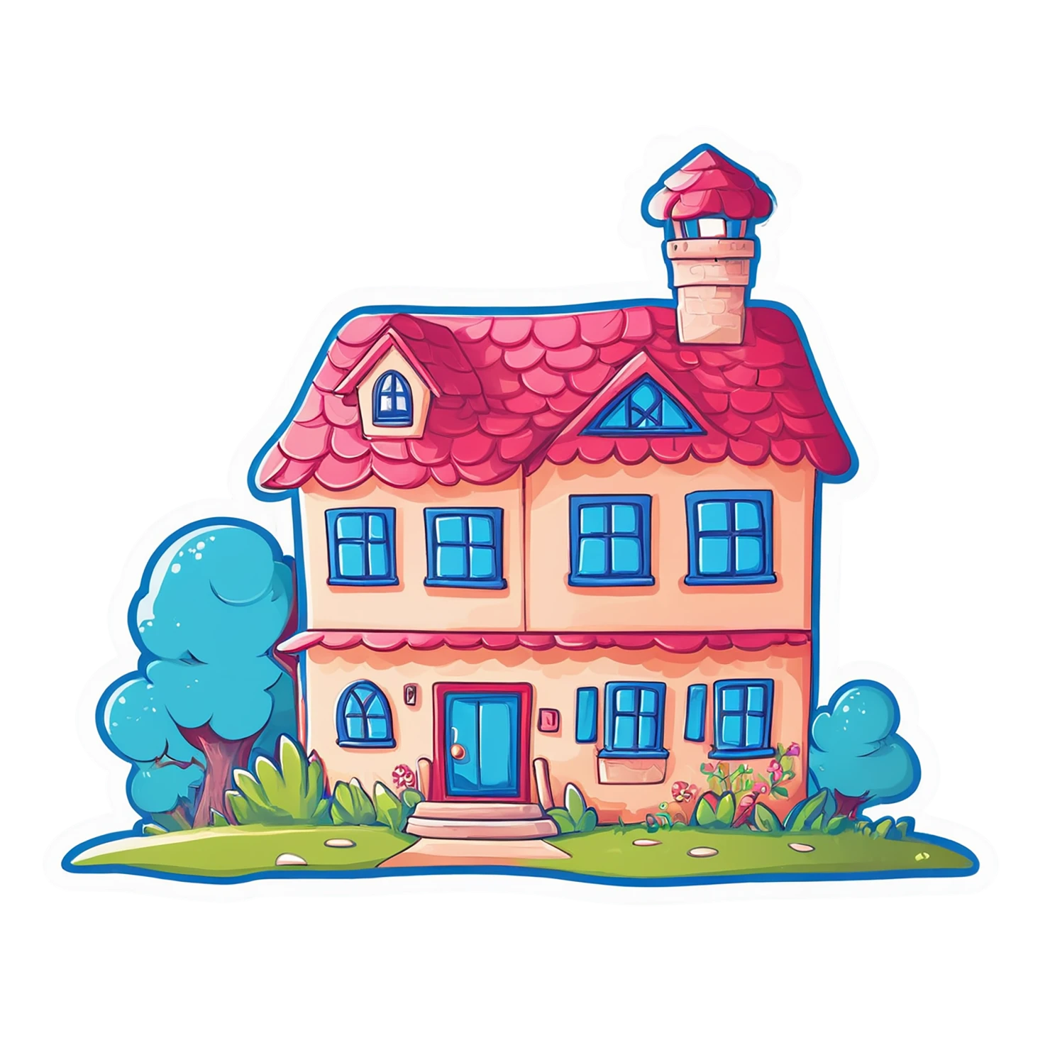 House cute sticker isolated on transparent background #18989