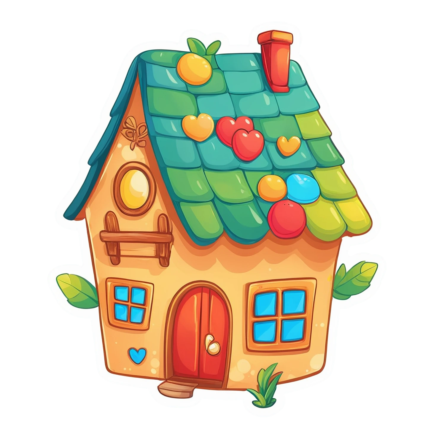 House cute sticker isolated on transparent background #18991