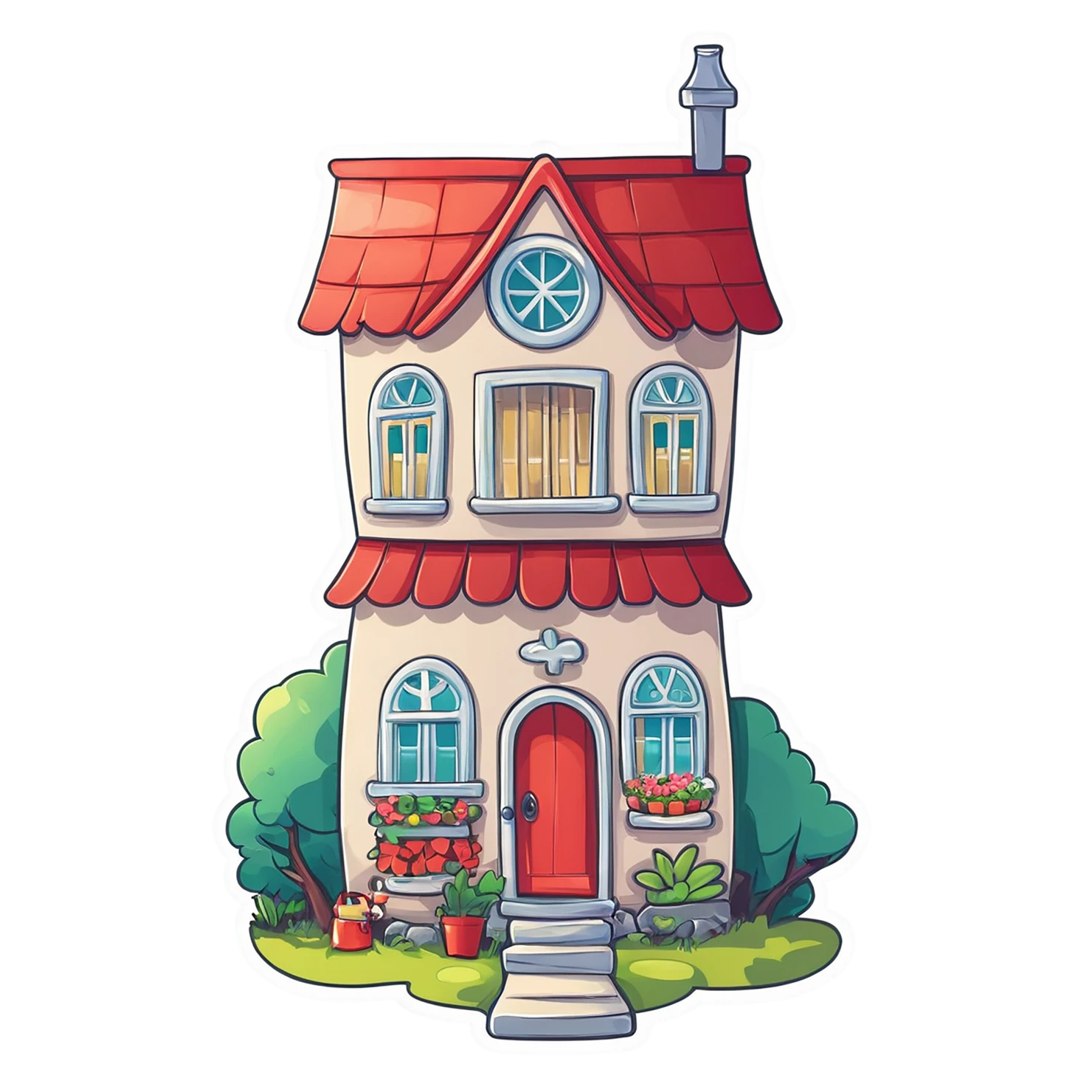 House cute sticker isolated on transparent background #18996