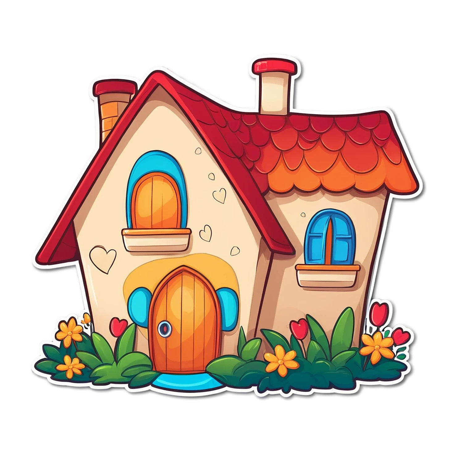 House cute sticker isolated on transparent background #19000