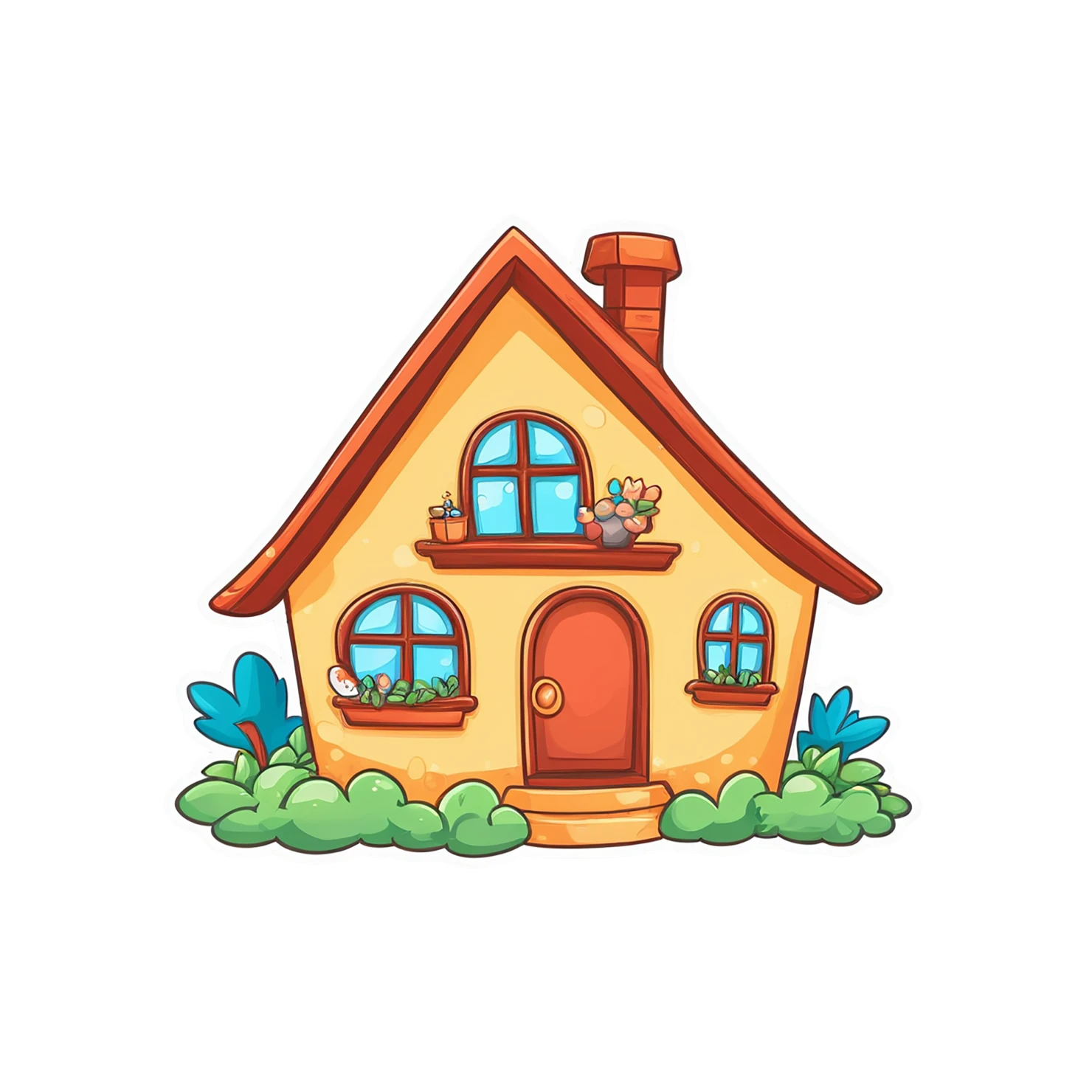 House cute sticker isolated on transparent background #19001
