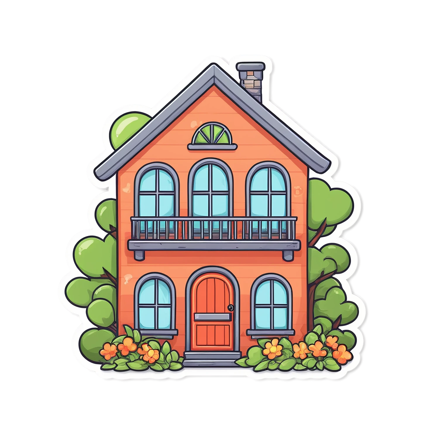 House cute sticker isolated on transparent background #19003