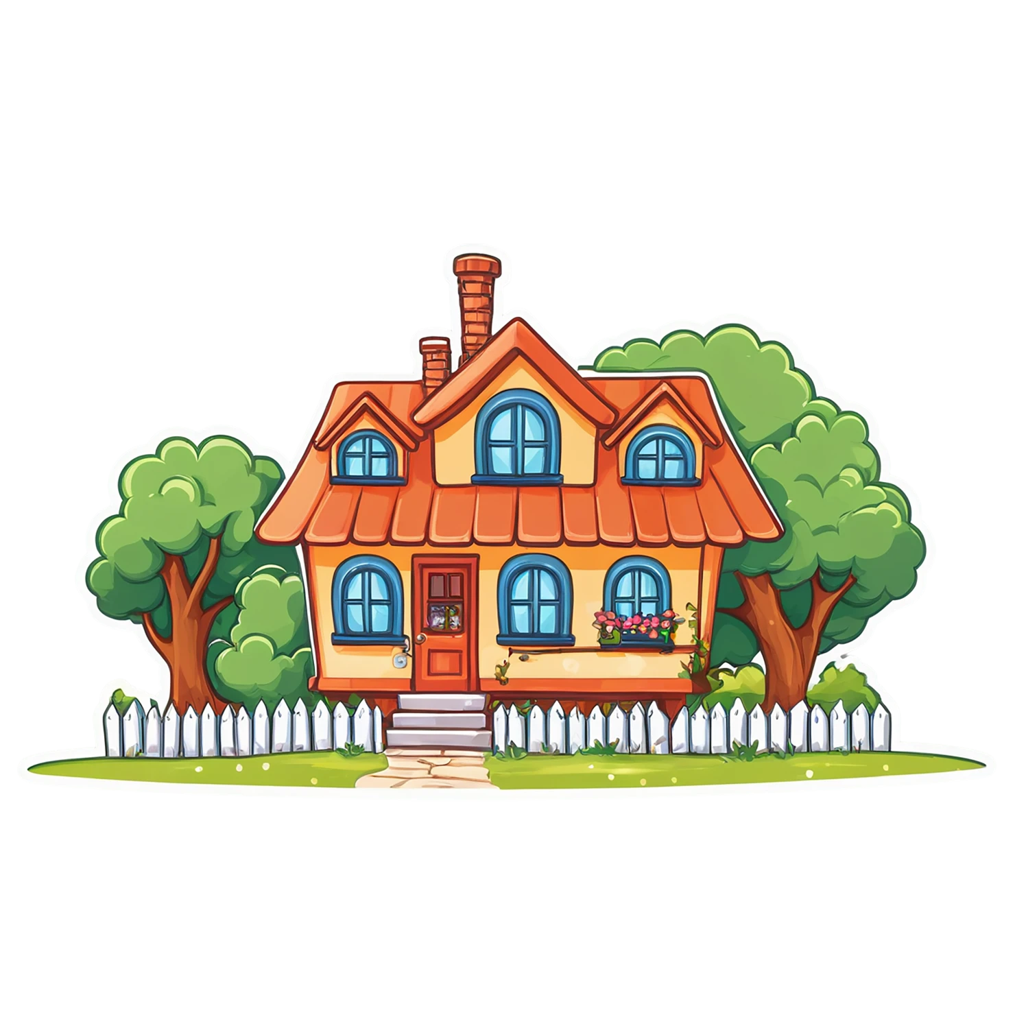 House cute sticker isolated on transparent background #19005