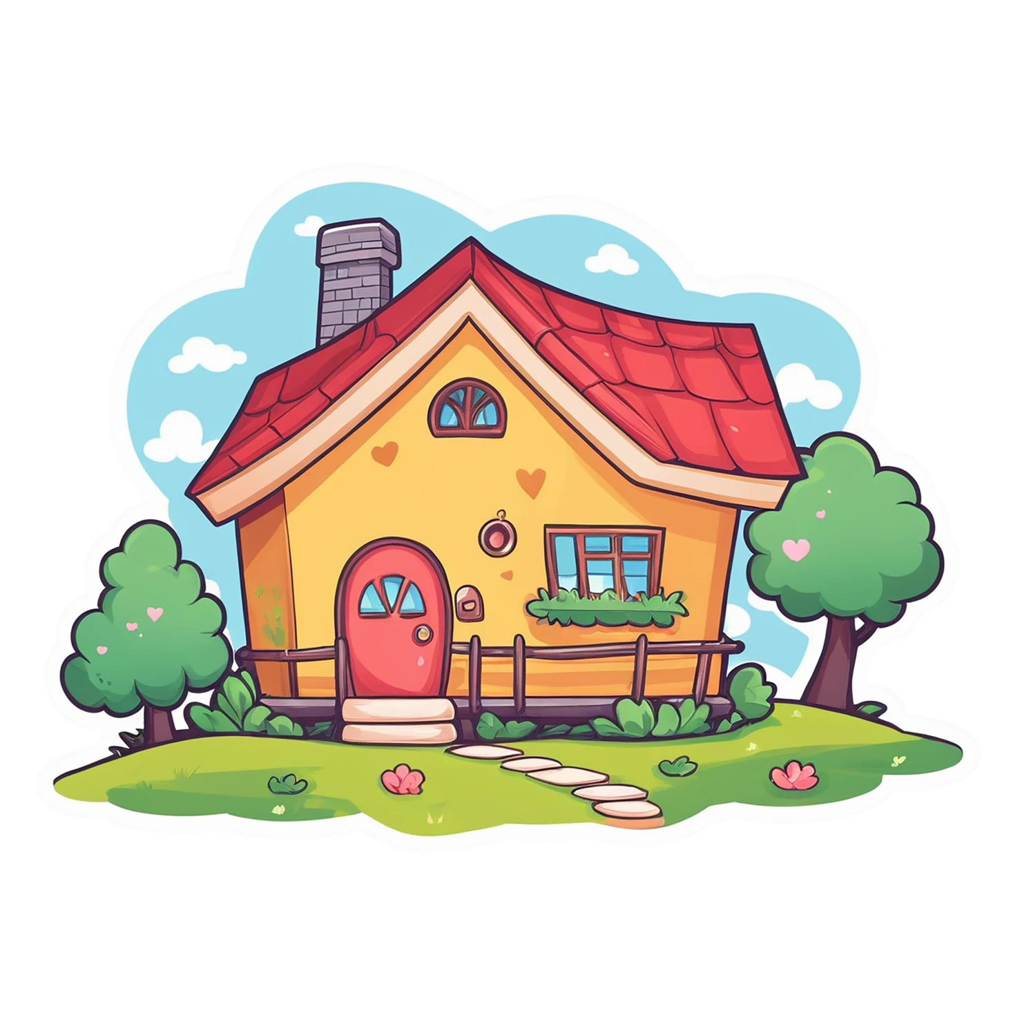 House cute sticker isolated on transparent background #19007