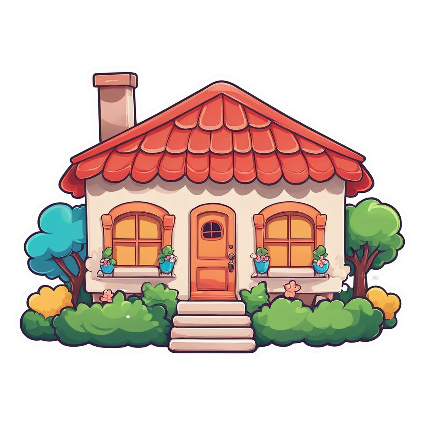 House cute sticker isolated on transparent background #19010