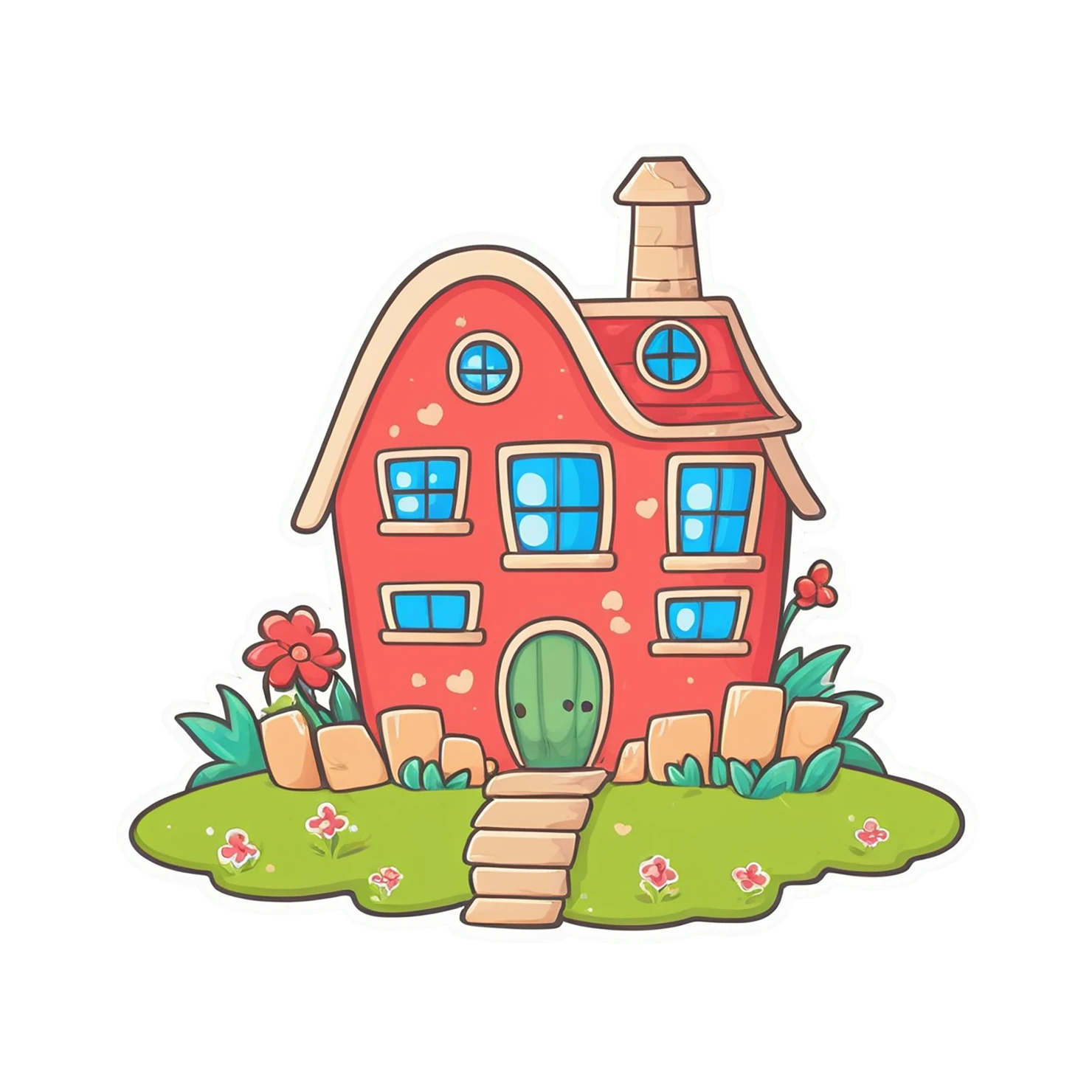 House cute sticker isolated on transparent background #19017