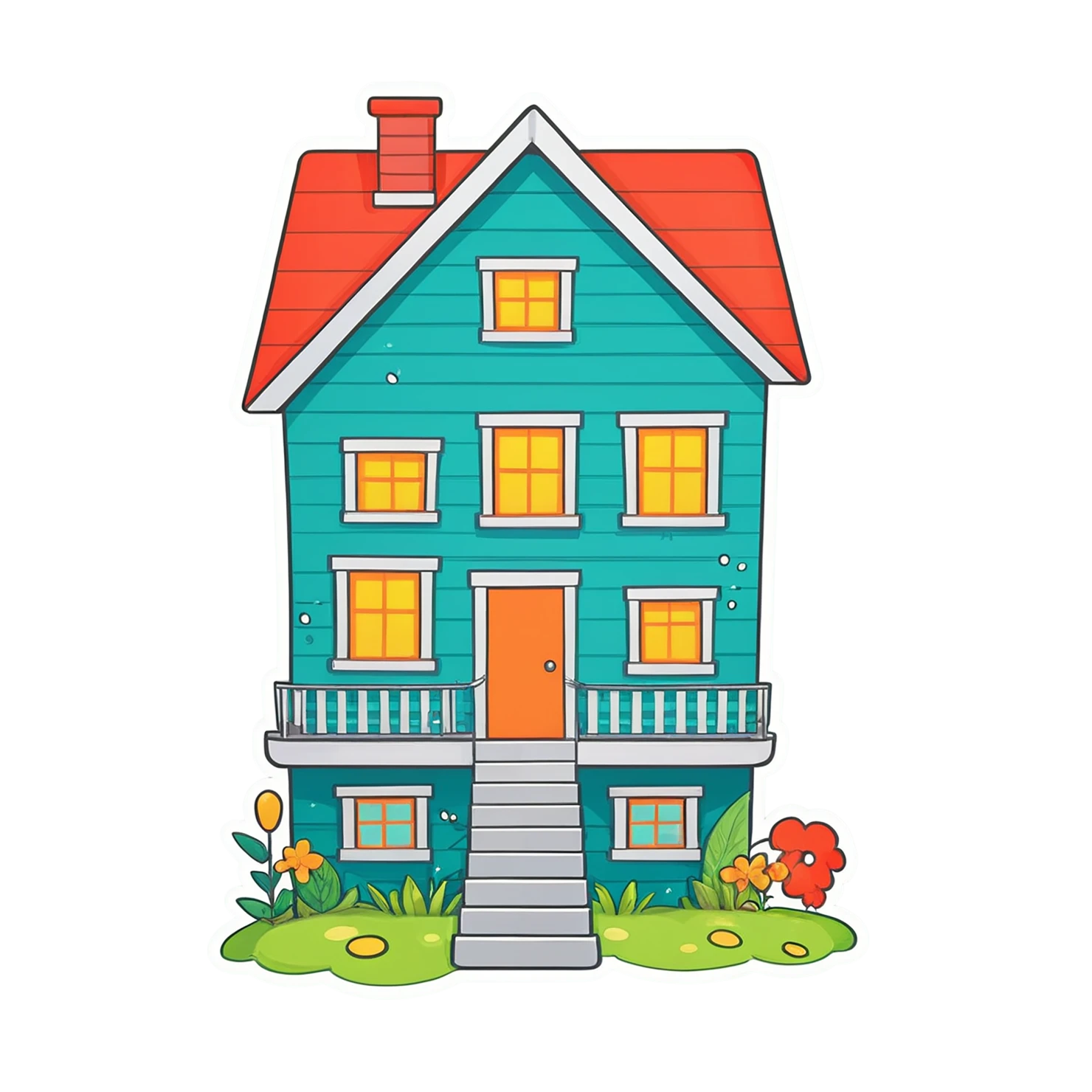 House cute sticker isolated on transparent background #19019
