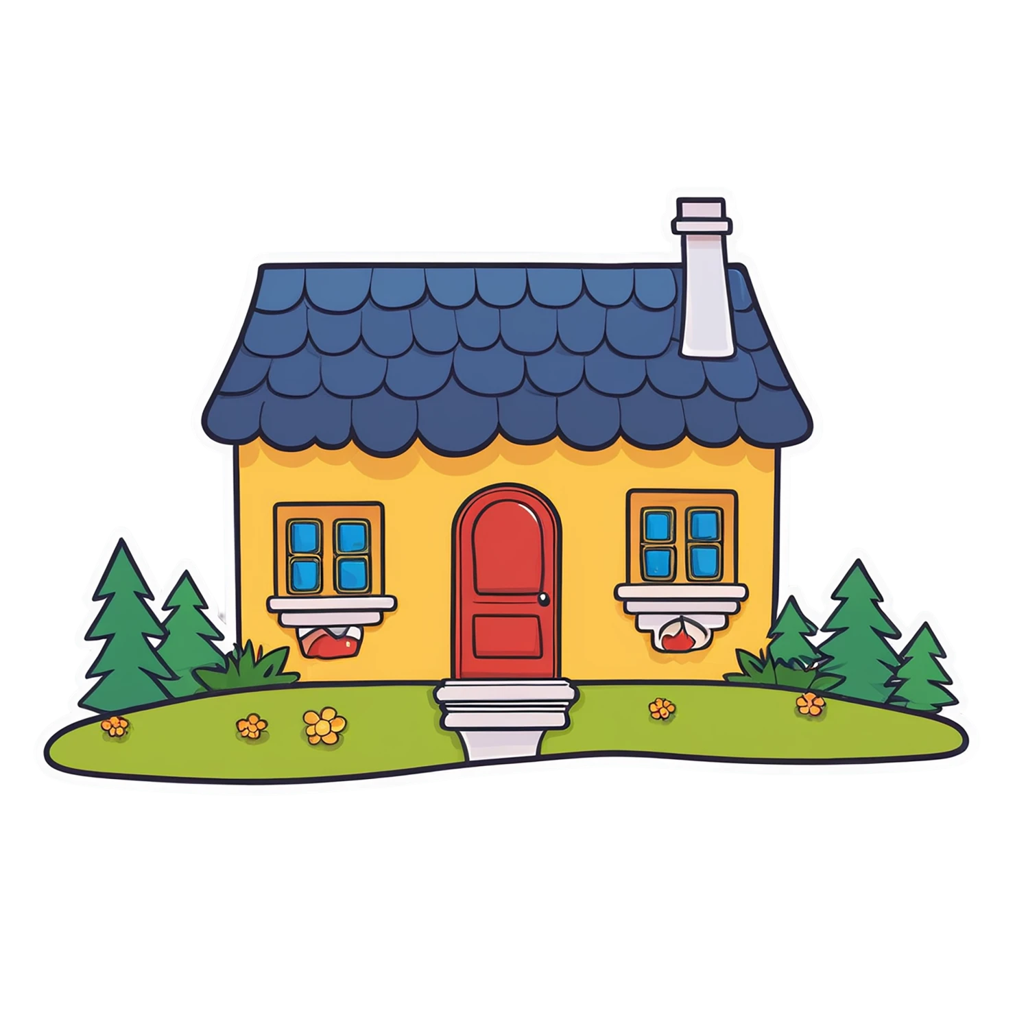 House cute sticker isolated on transparent background #19024