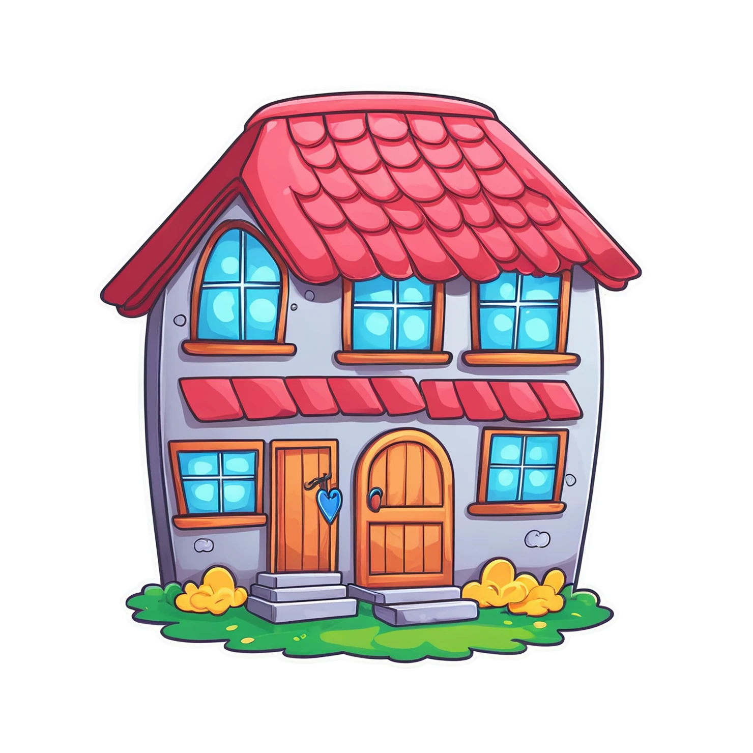 House cute sticker isolated on transparent background #19025