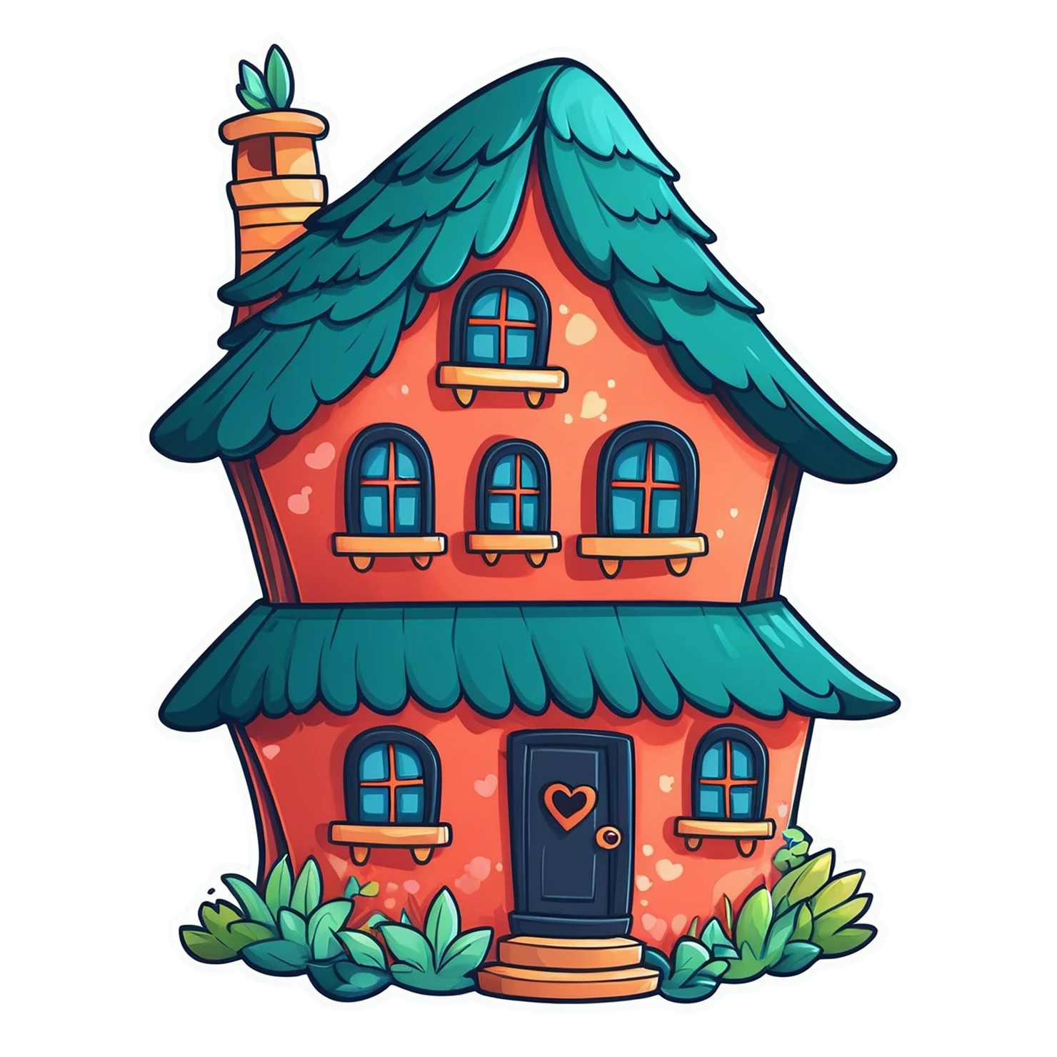 House cute sticker isolated on transparent background #19030