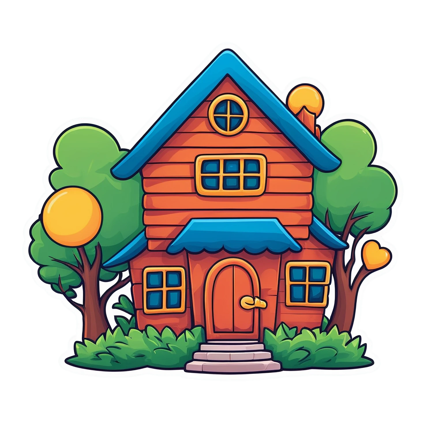 House cute sticker isolated on transparent background #19031