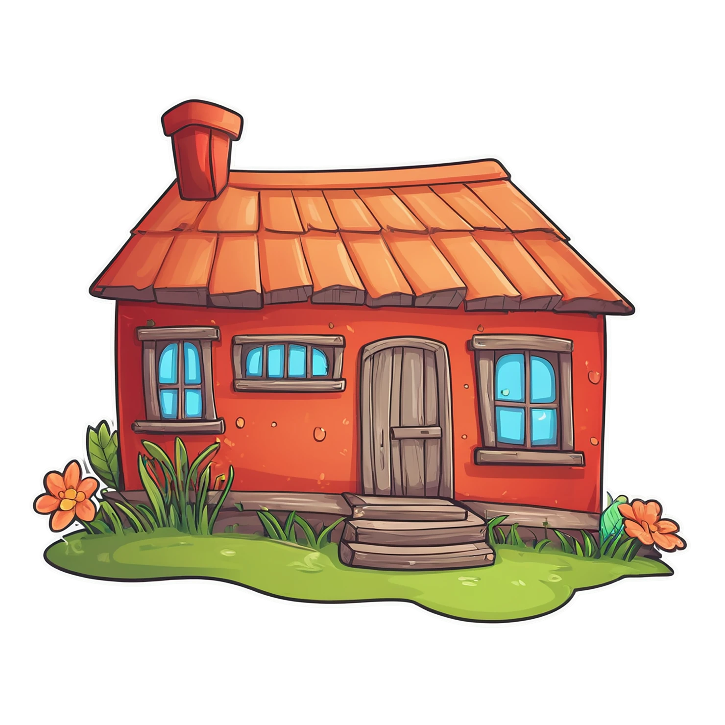 House cute sticker isolated on transparent background #19032